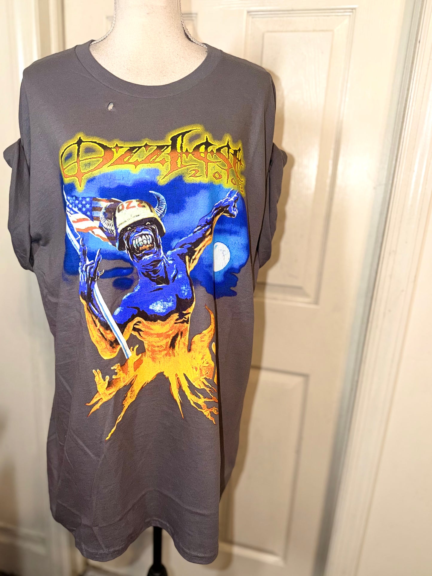 Ozzy Osbourne Ozzfest Double Sided Oversized Distressed Tee