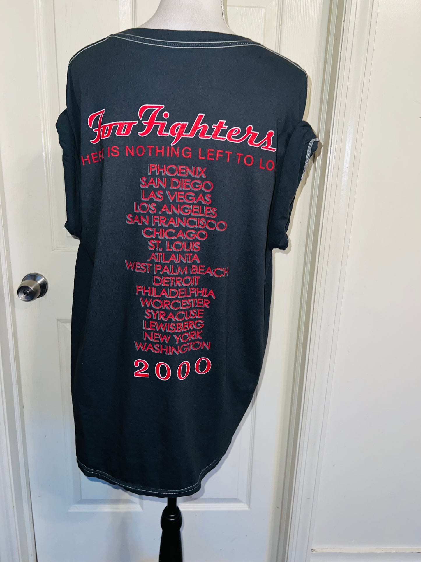 Foo Fighters Double Sided Oversized Distressed Tee