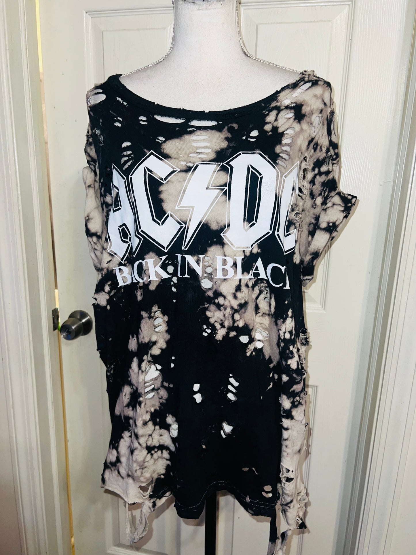 AC/DC Double Sided Oversized Distressed Tee