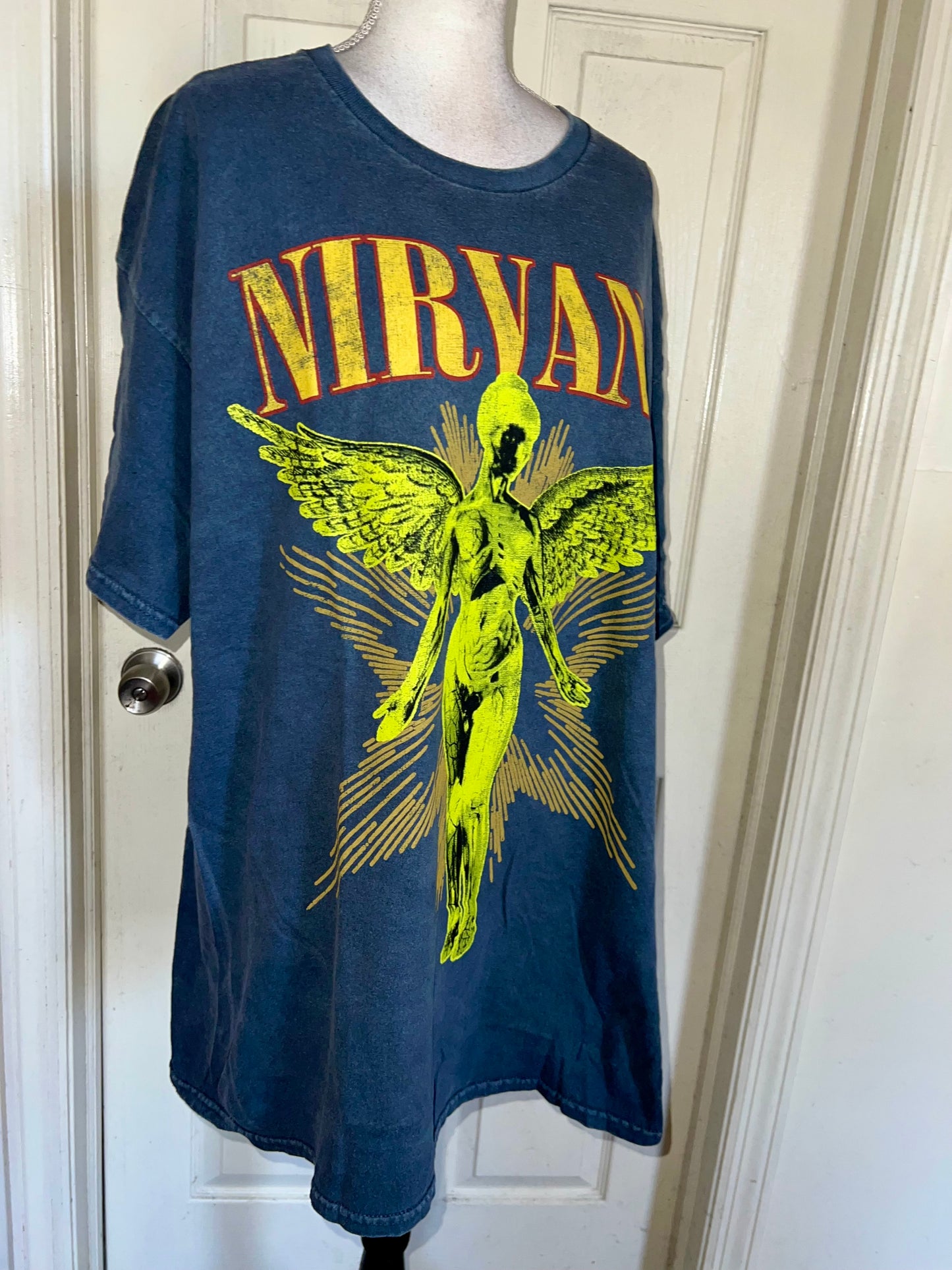 Nirvana Double Sided Oversized Distressed Tee