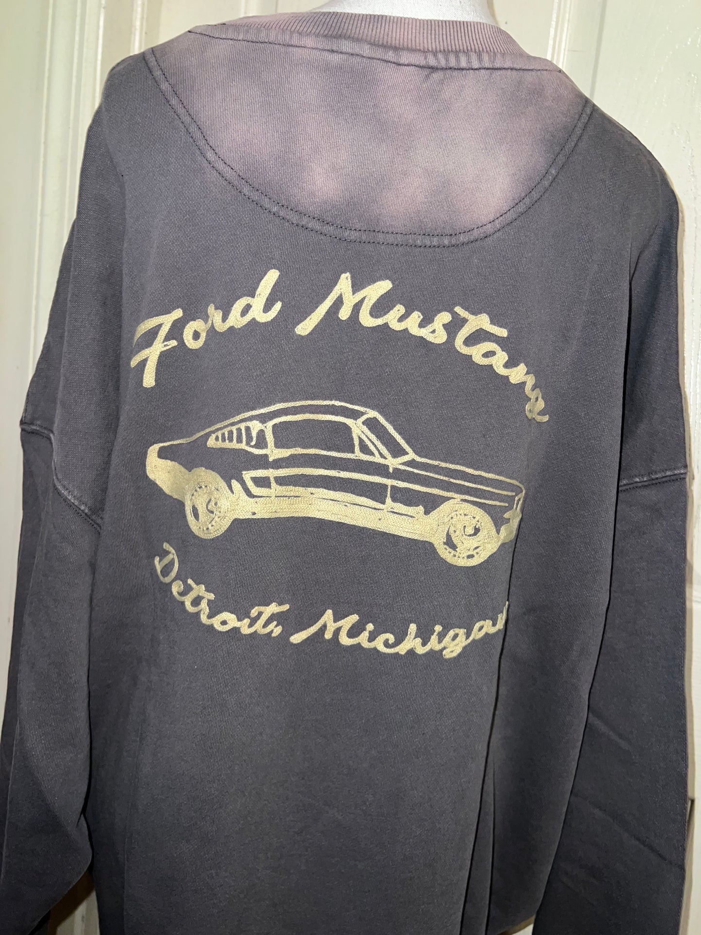 Ford Mustang Double Sided Oversized Distressed Sweatshirt