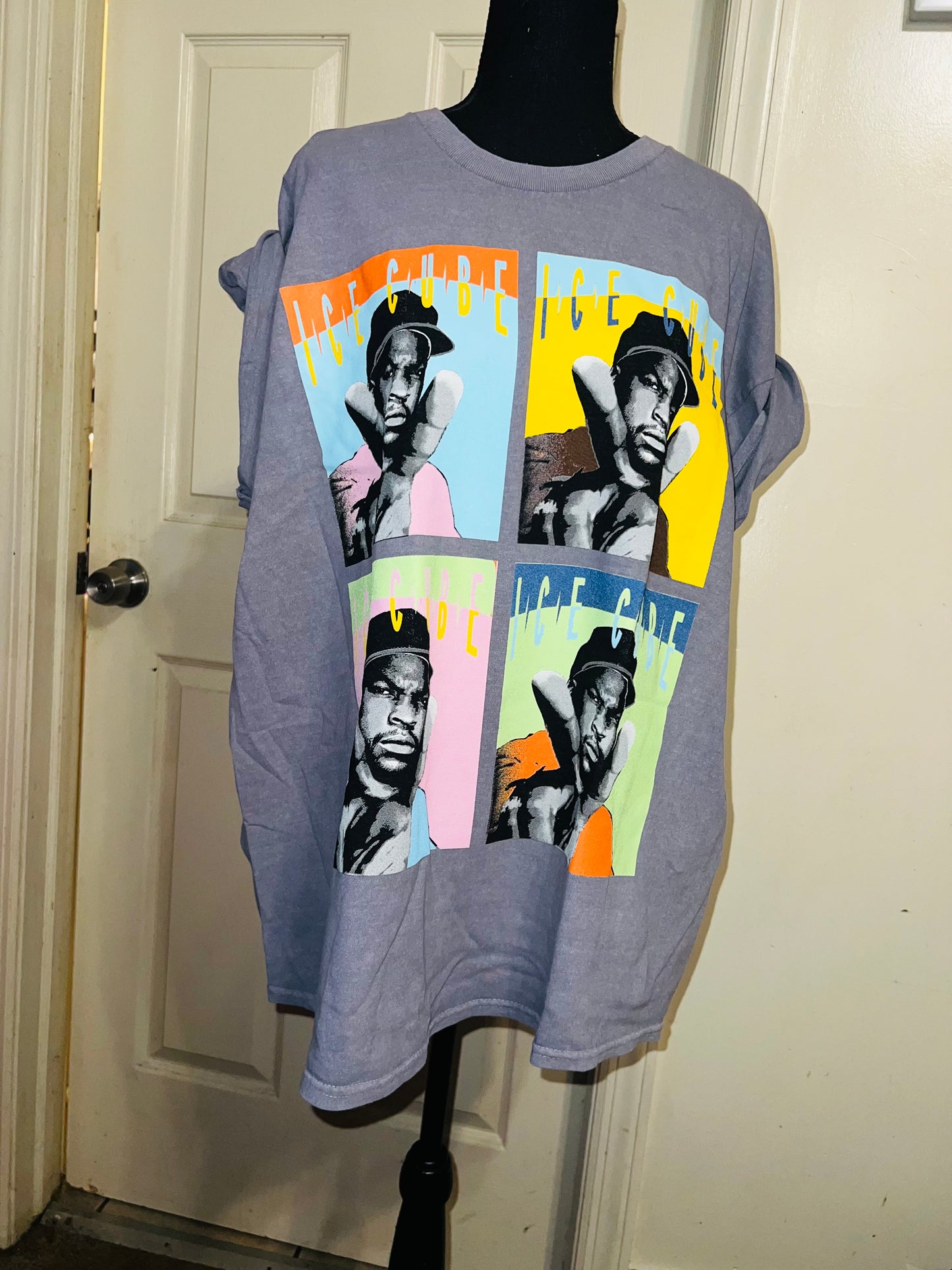 Ice Cube Warhol Pop Art Oversized Distressed Tee