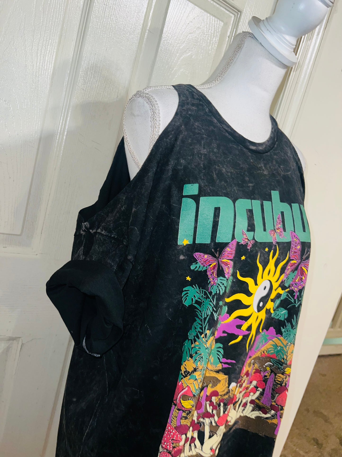 Incubus Oversized Distressed Cut Out Tee