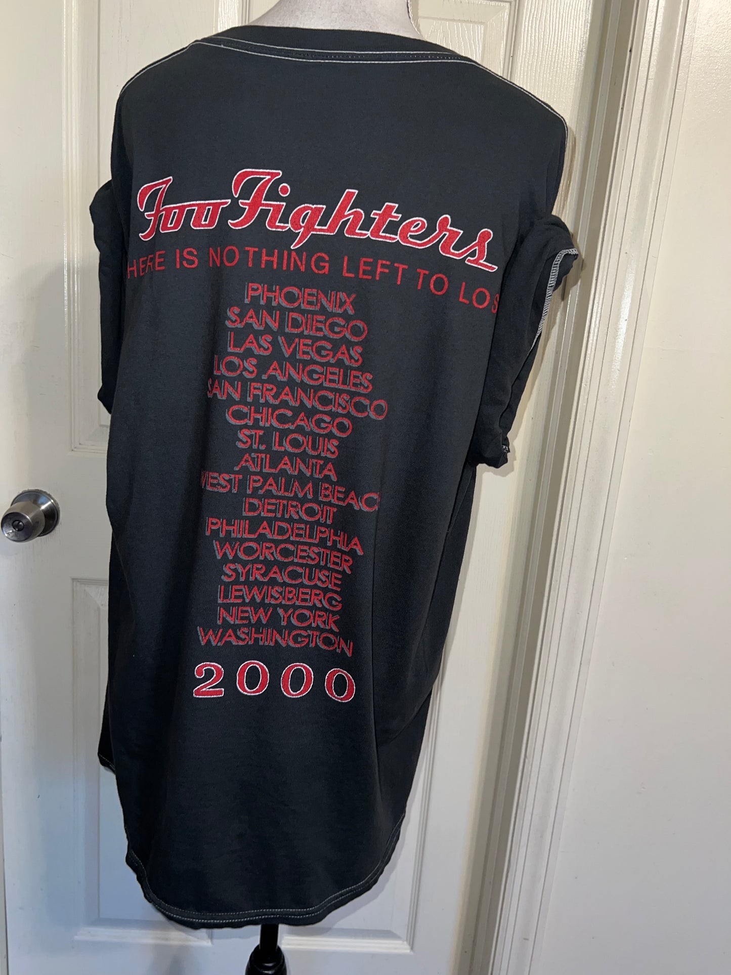 Foo Fighters Double Sided Oversized Distressed Tee