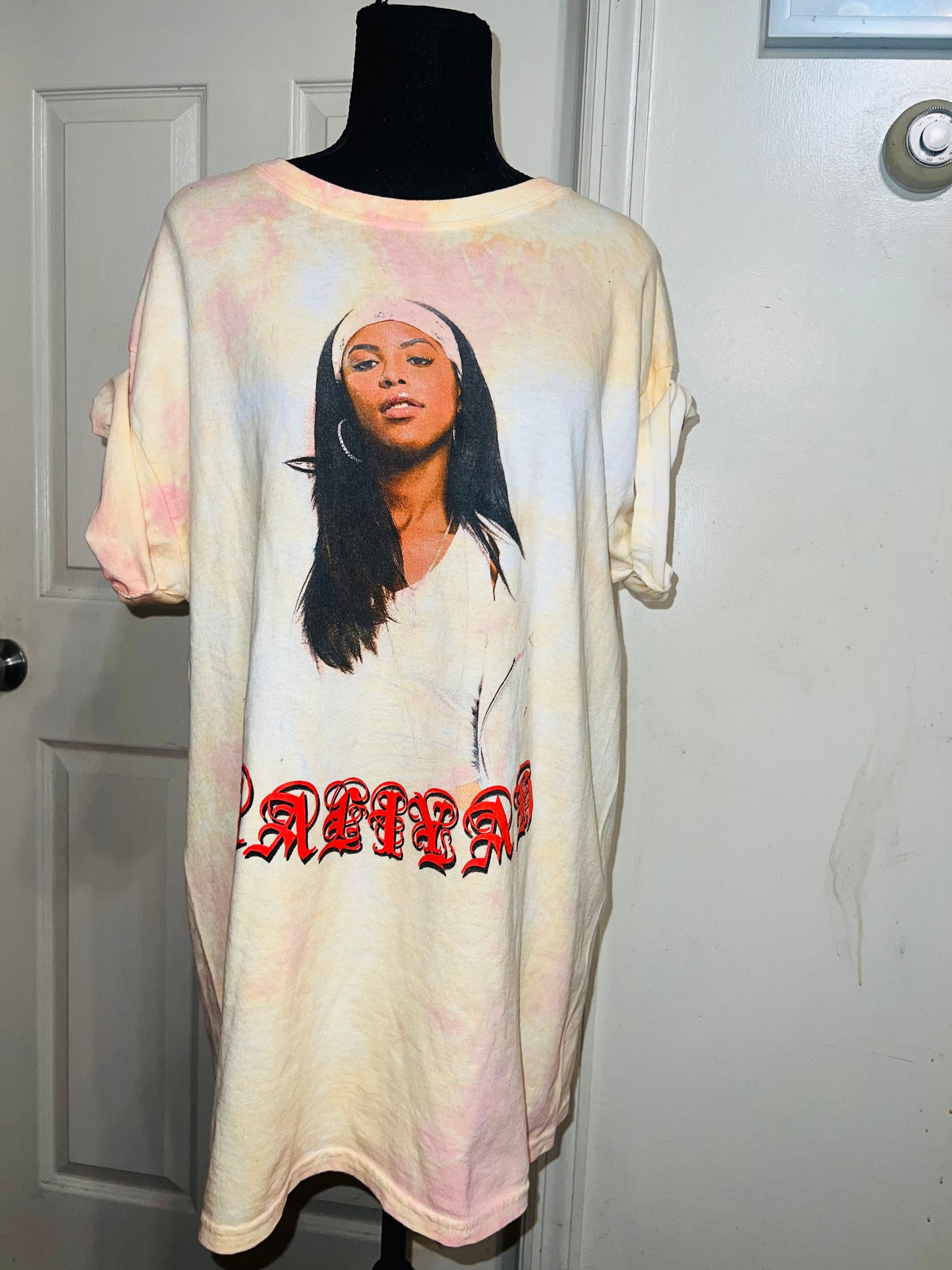 Aaliyah Tie Dye Oversized Distressed Tee