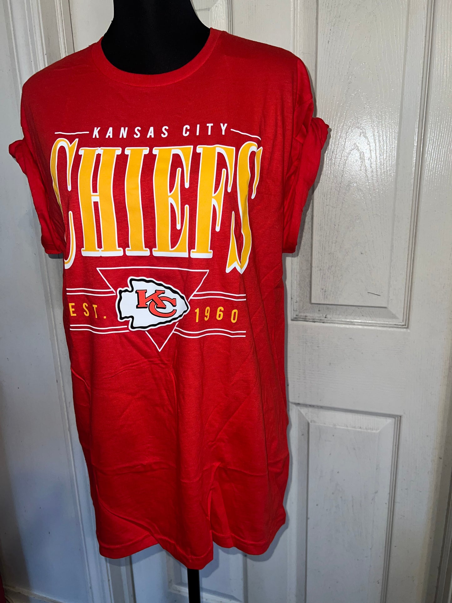 Kansas City Chiefs Oversized Distressed Tee