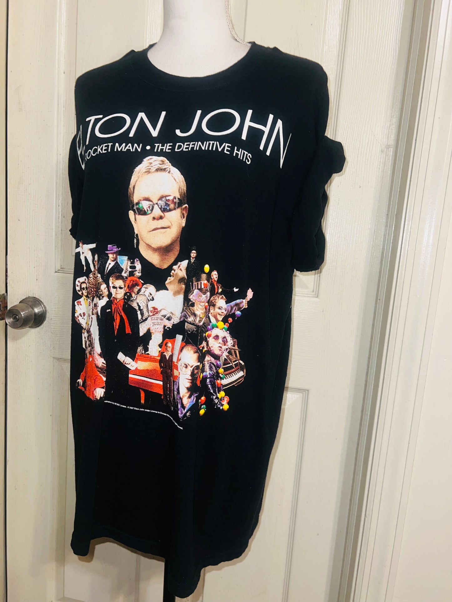 Elton John Vintage Double Sided Oversized Distressed Tee