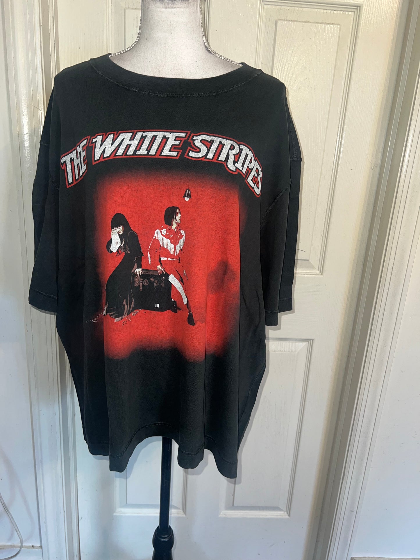 The White Stripes Double Sided Oversized Distressed Tee