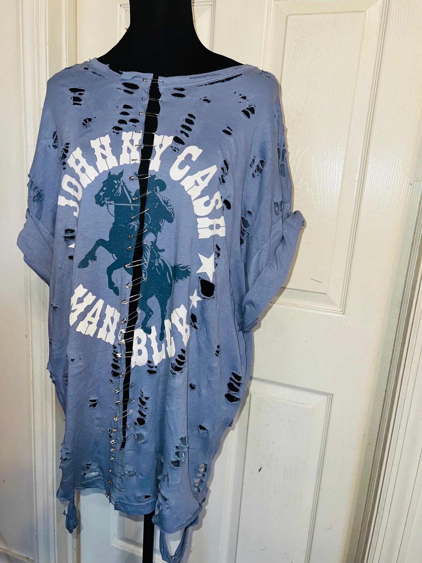 Johnny Cash Split Oversized Distressed Tee