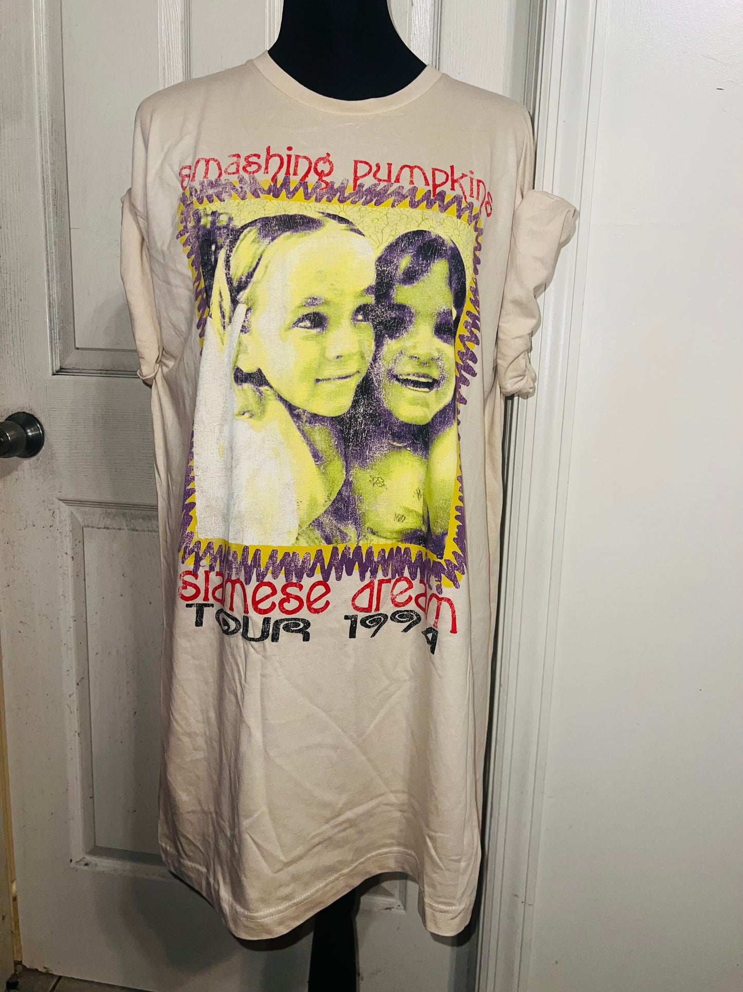 The Smashing Pumpkins Double Sided Oversized Distressed Tee