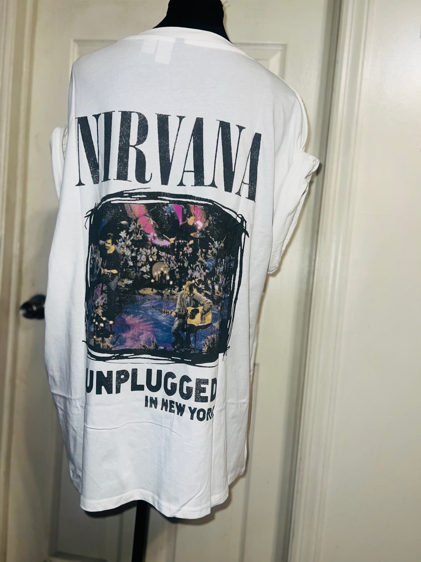 Nirvana Double Sided Oversized Distressed Tee