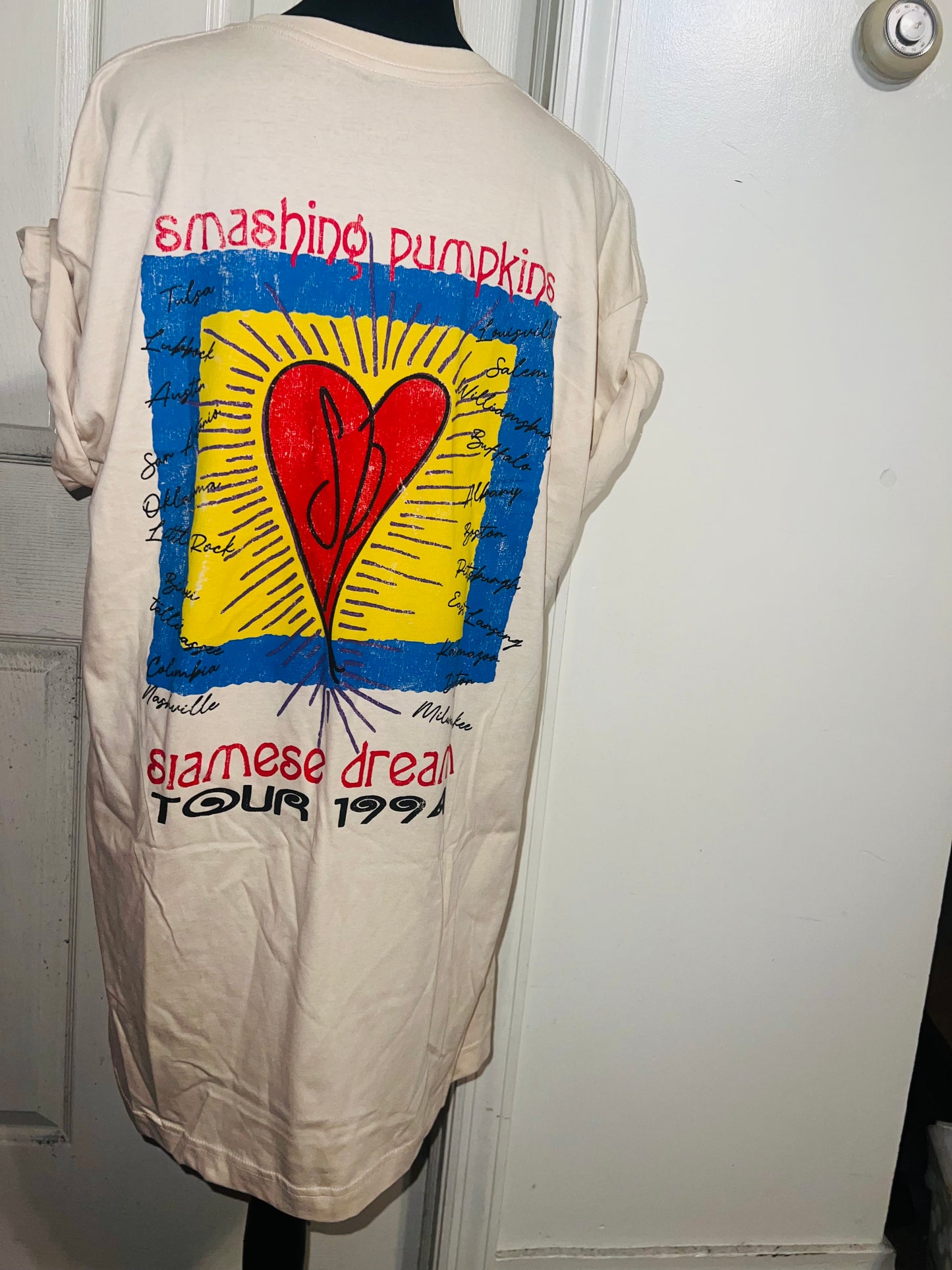 The Smashing Pumpkins Double Sided Oversized Distressed Tee