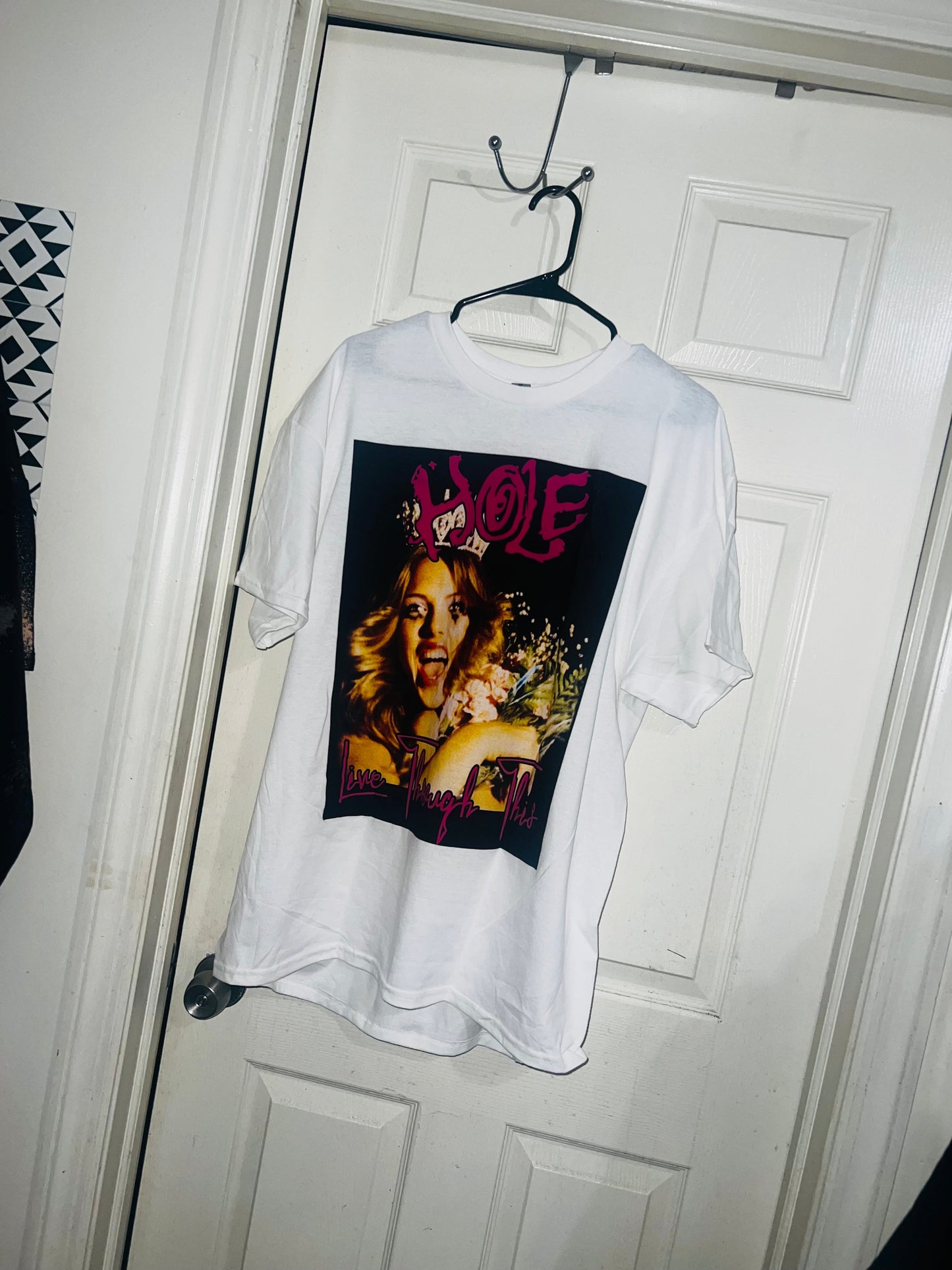 Hole “Pretty on the Inside” Oversized Distressed Tee