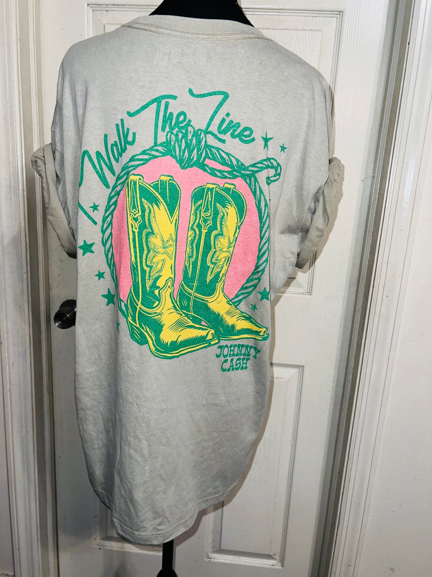 Johnny Cash Double Sided Oversized Distressed Tee
