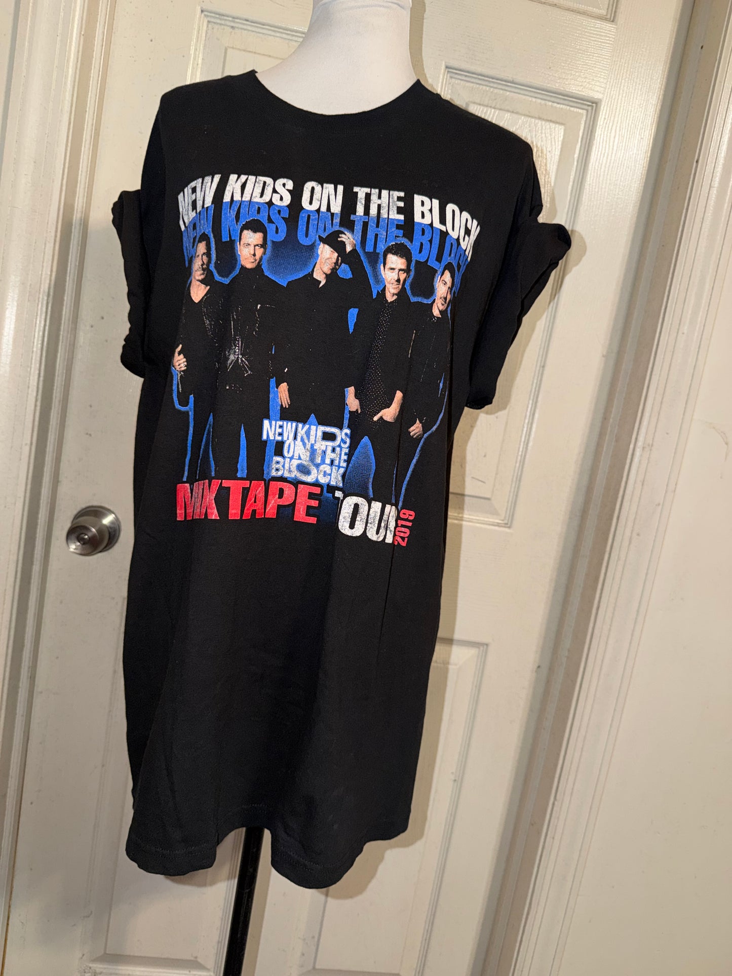 New Kids on the Block Double Sided Oversized Distressed Tee