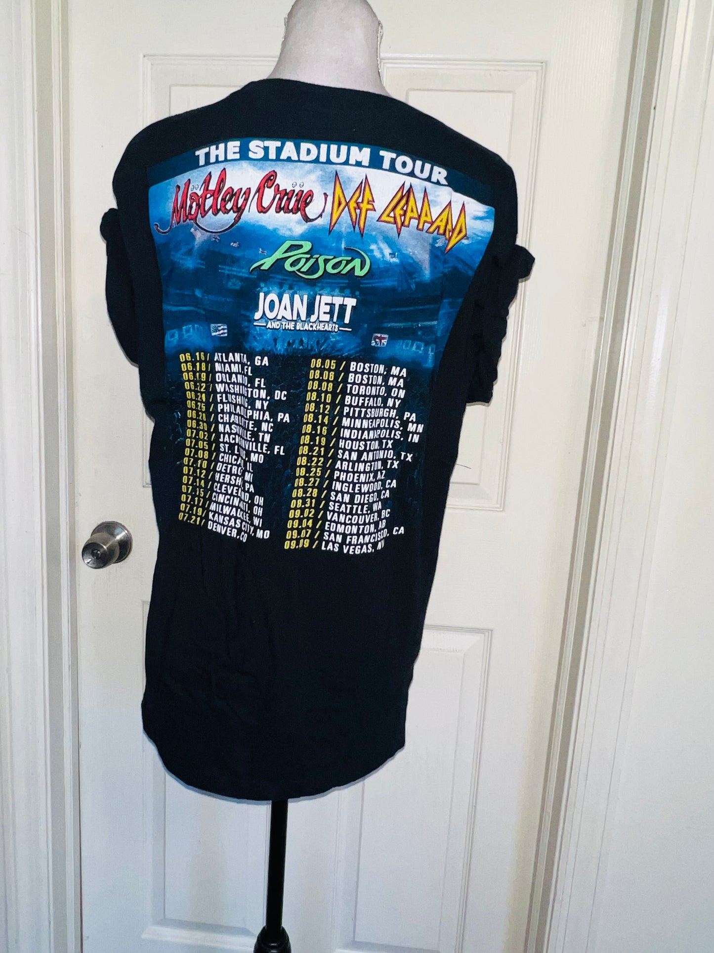 Motley Crue, Def Leppard, Poison, and Joan Jett Double Sided Oversized Tee