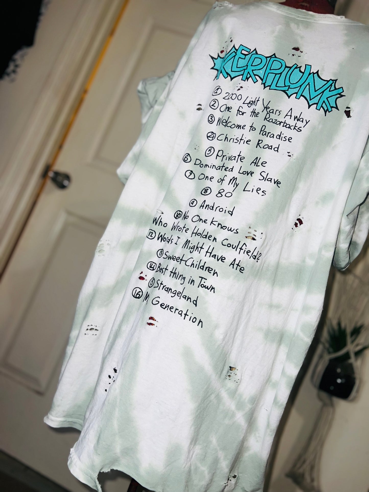 Green Day Tie Dye Double Sided Distressed Tee