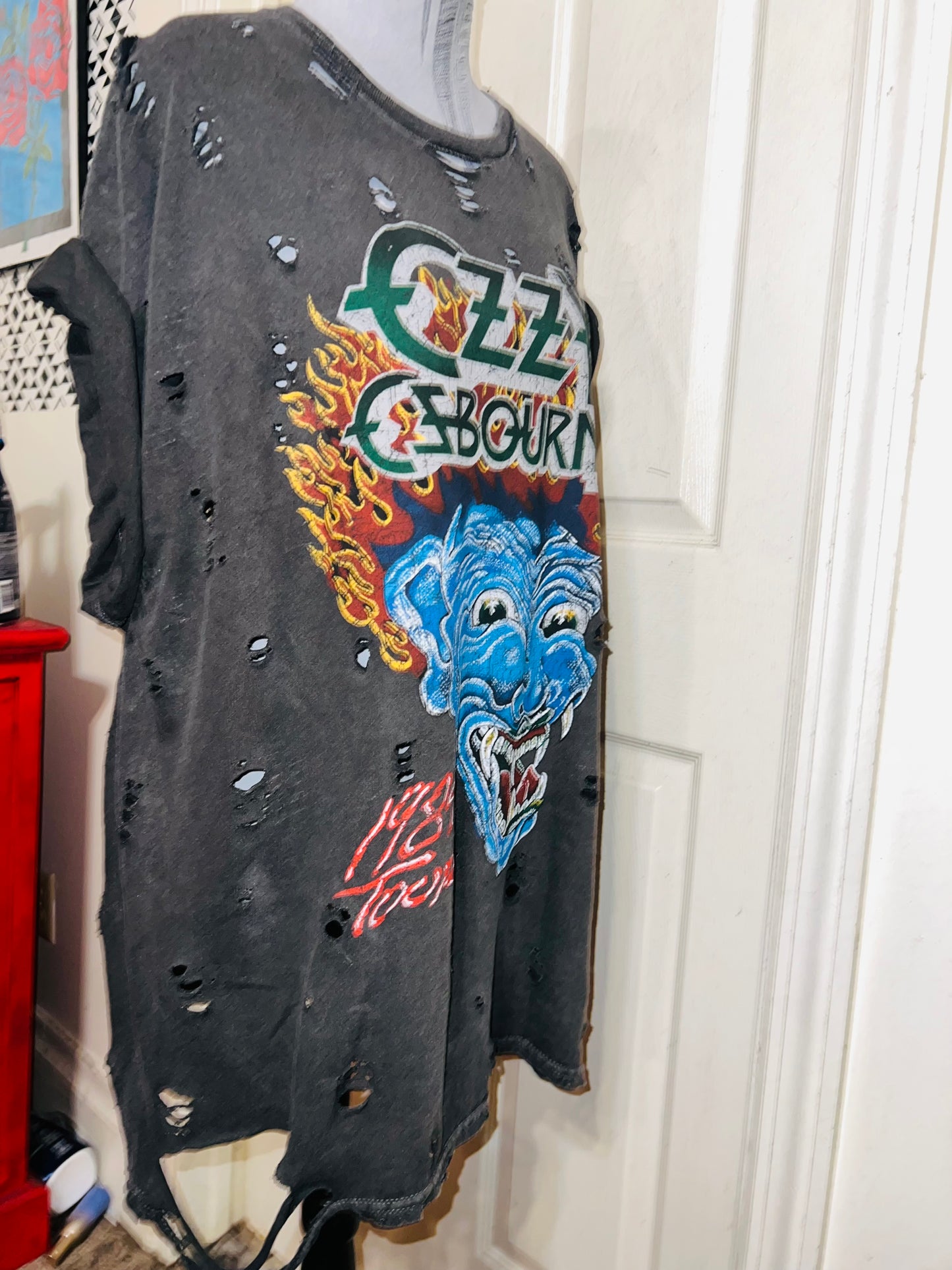 Ozzy Osbourne Double Sided Oversized Distressed Tee