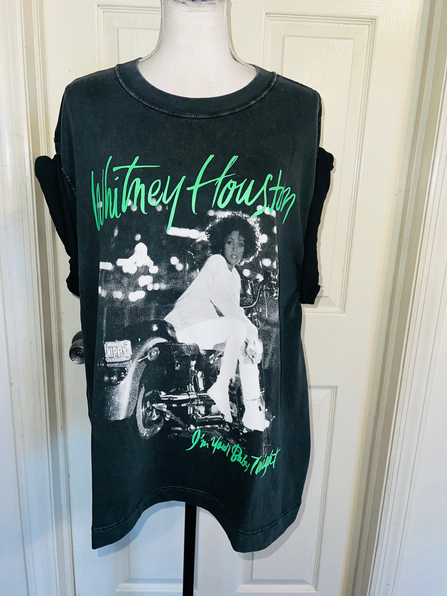 Whitney Houston Double Sided Oversized Distressed Tee