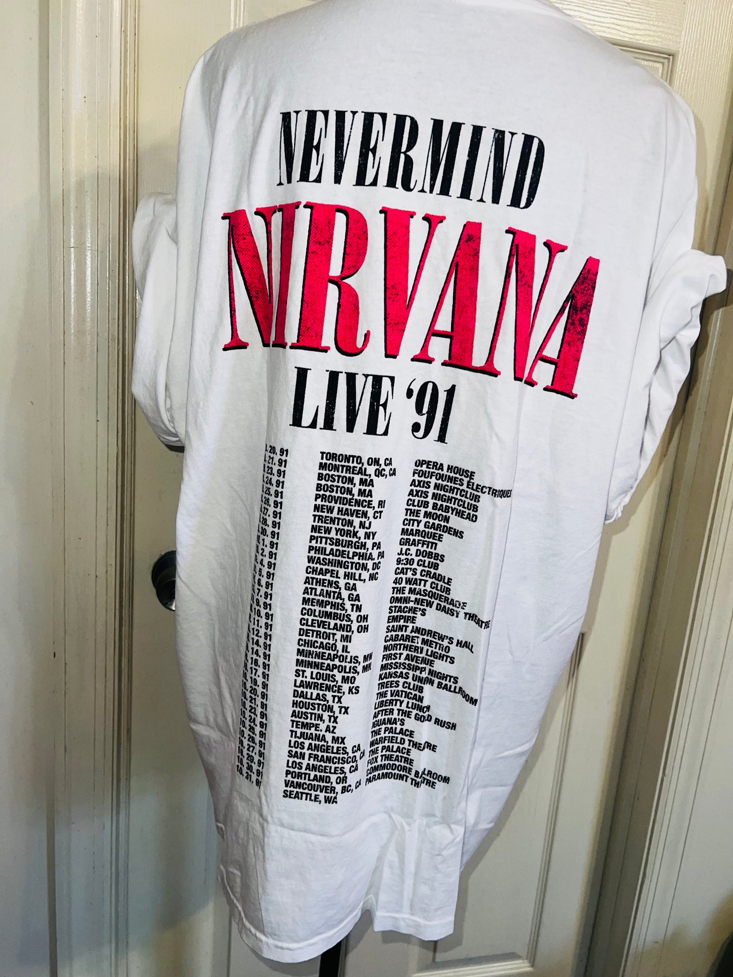 Nirvana Double Sided Oversized Distressed Tee