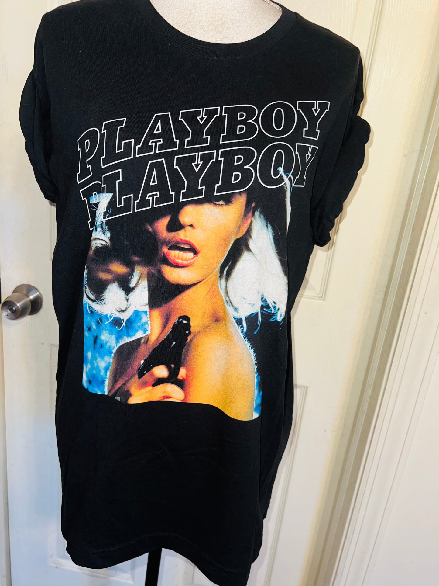 Playboy Oversized Distressed Tee