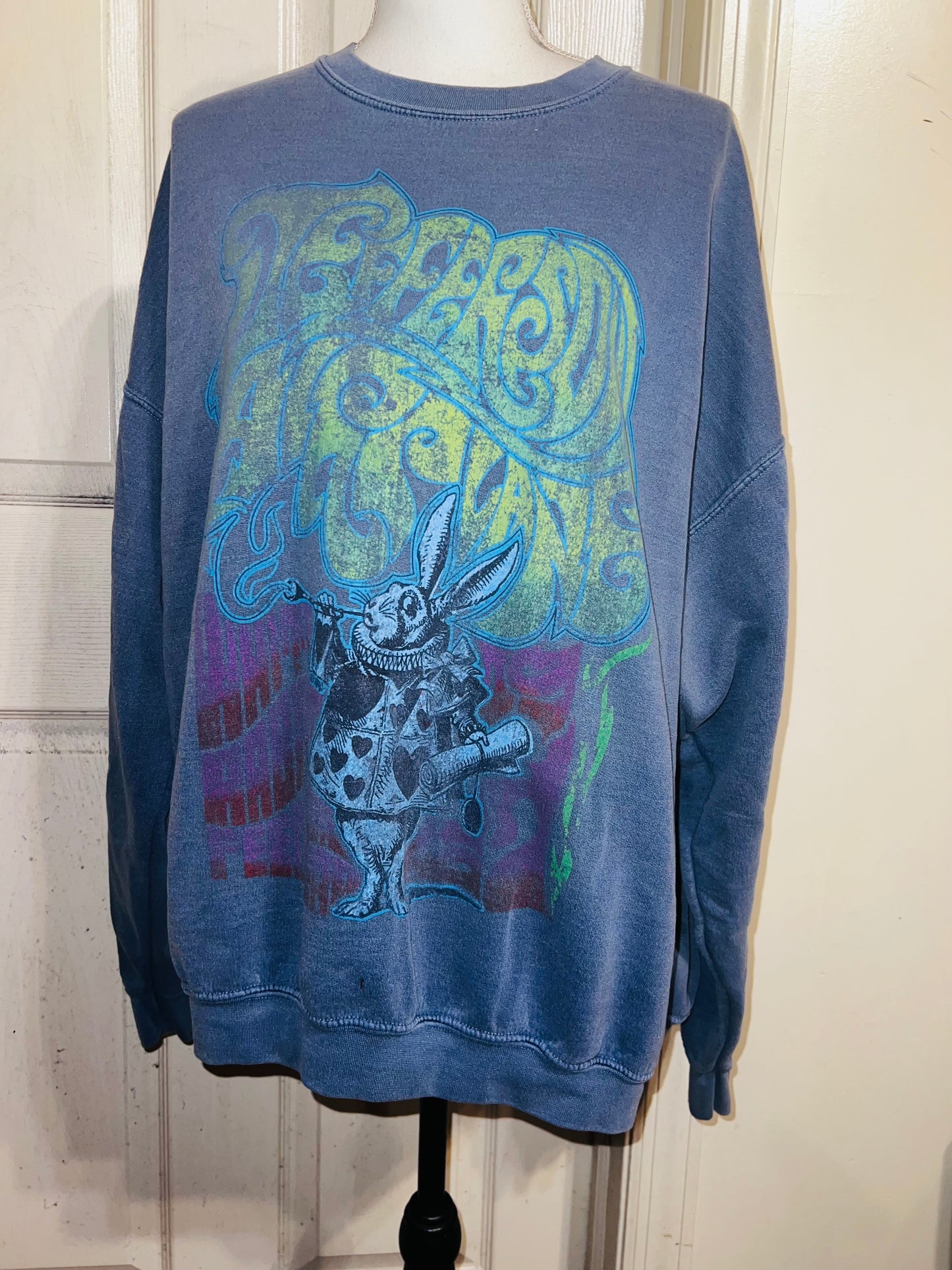 Jefferson Airplane Oversized Distressed Sweatshirt