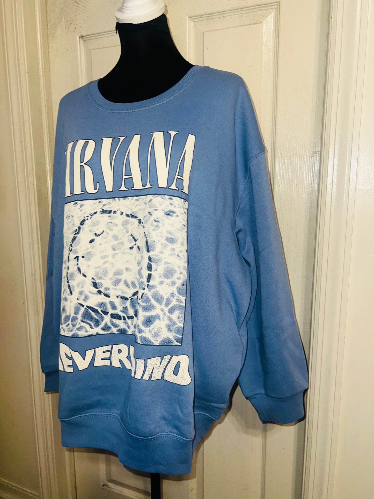 Nirvana Double Sided Oversized Distressed Sweatshirt