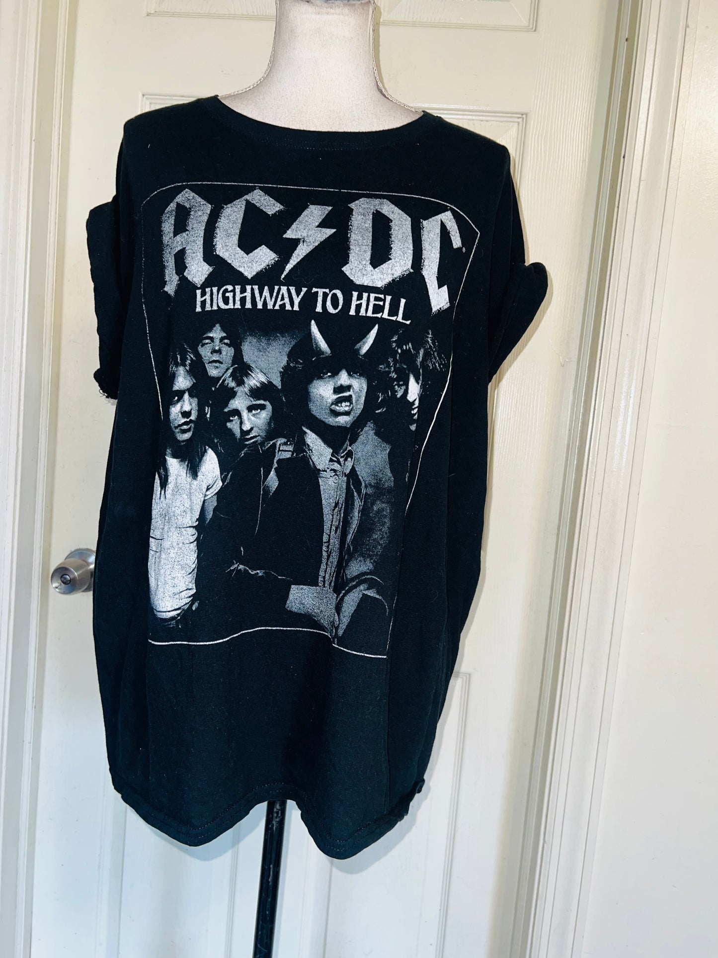 AC/DC Highway to Hell Distressed Oversized Tee