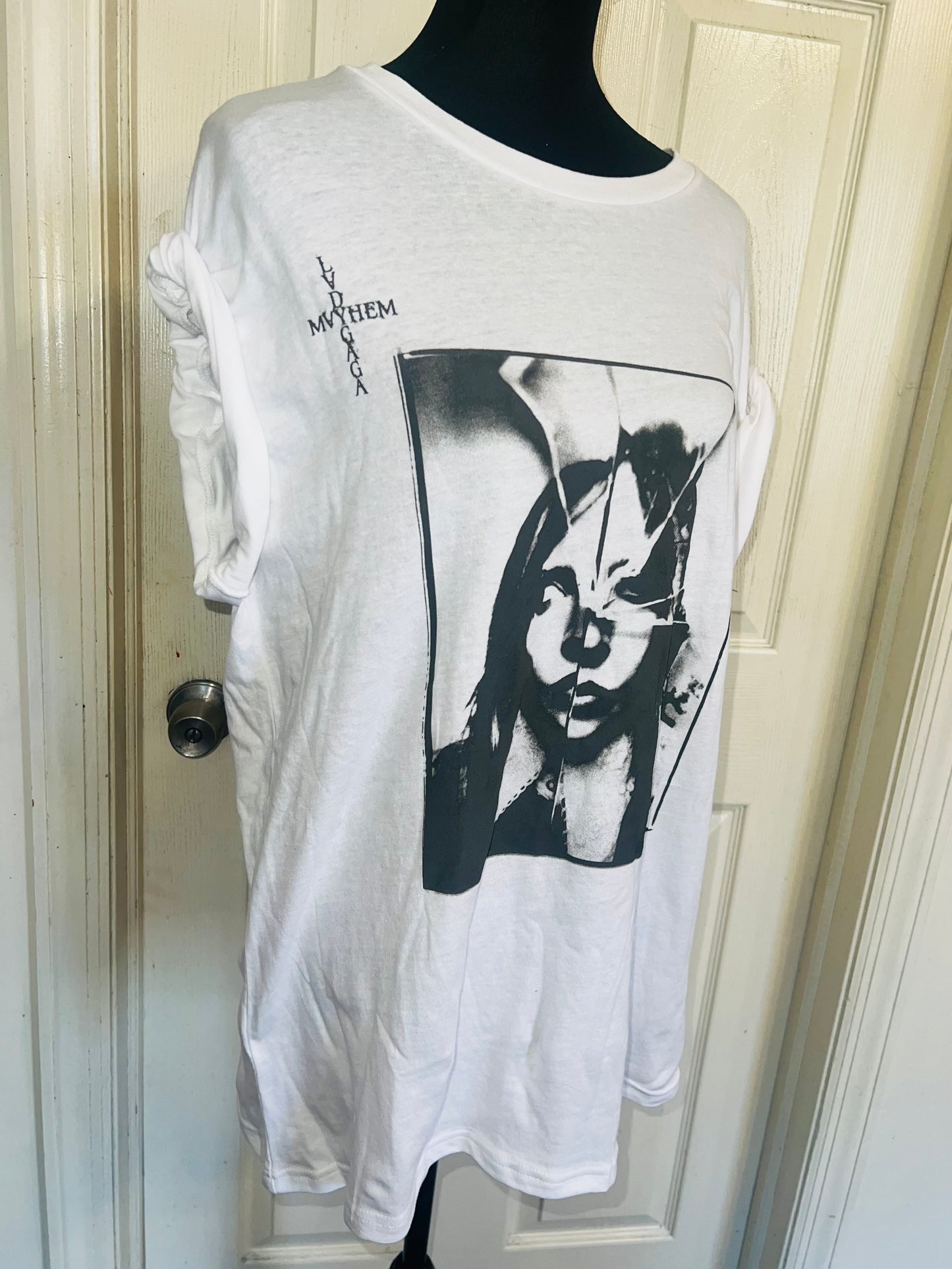 Lady Gaga Oversized Distressed Tee