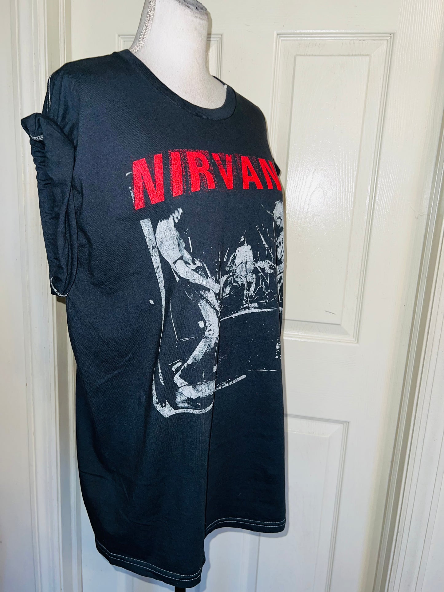Nirvana Double Sided Oversized Distressed Tee