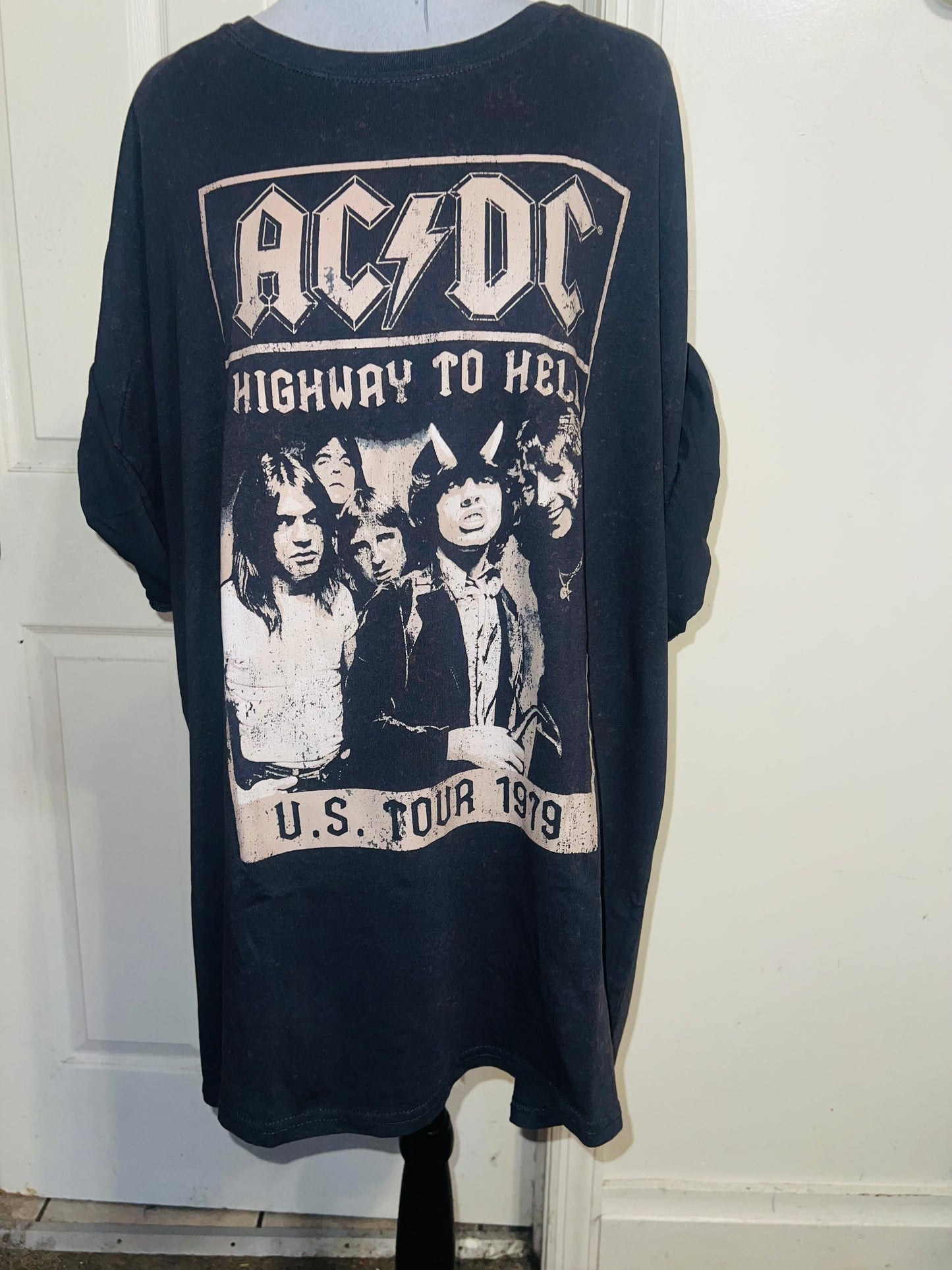 AC/DC Oversized Distressed Tee