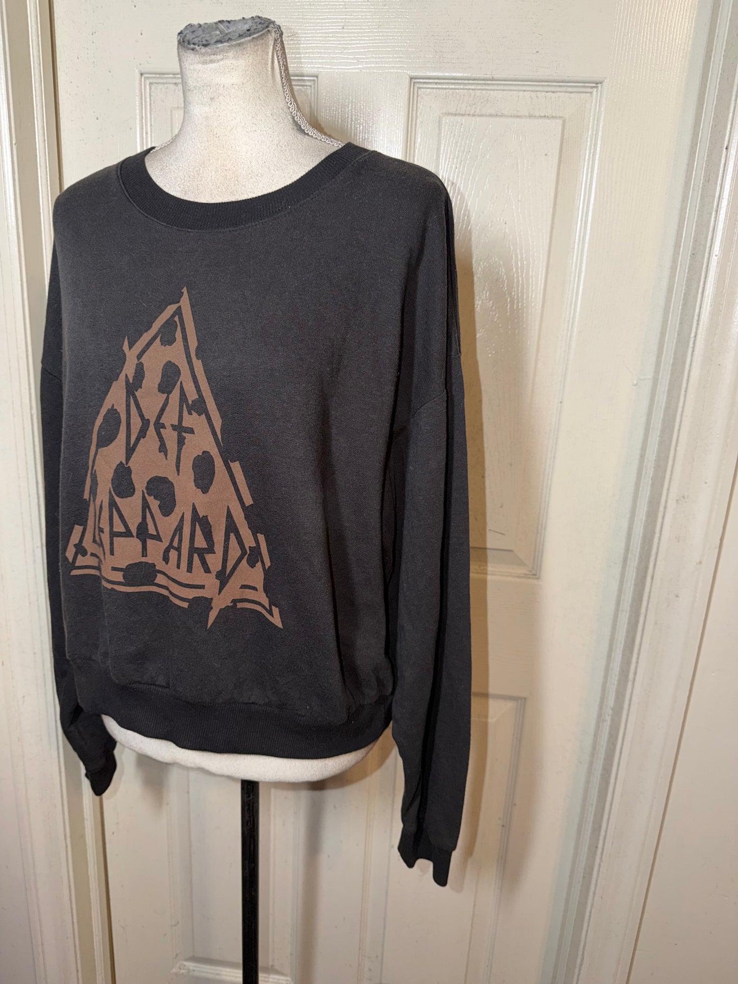 Def Leppard Oversized Distressed Sweatshirt