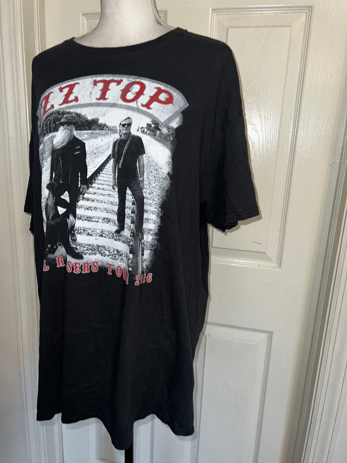 ZZ Top Double Sided Oversized Distressed Tee