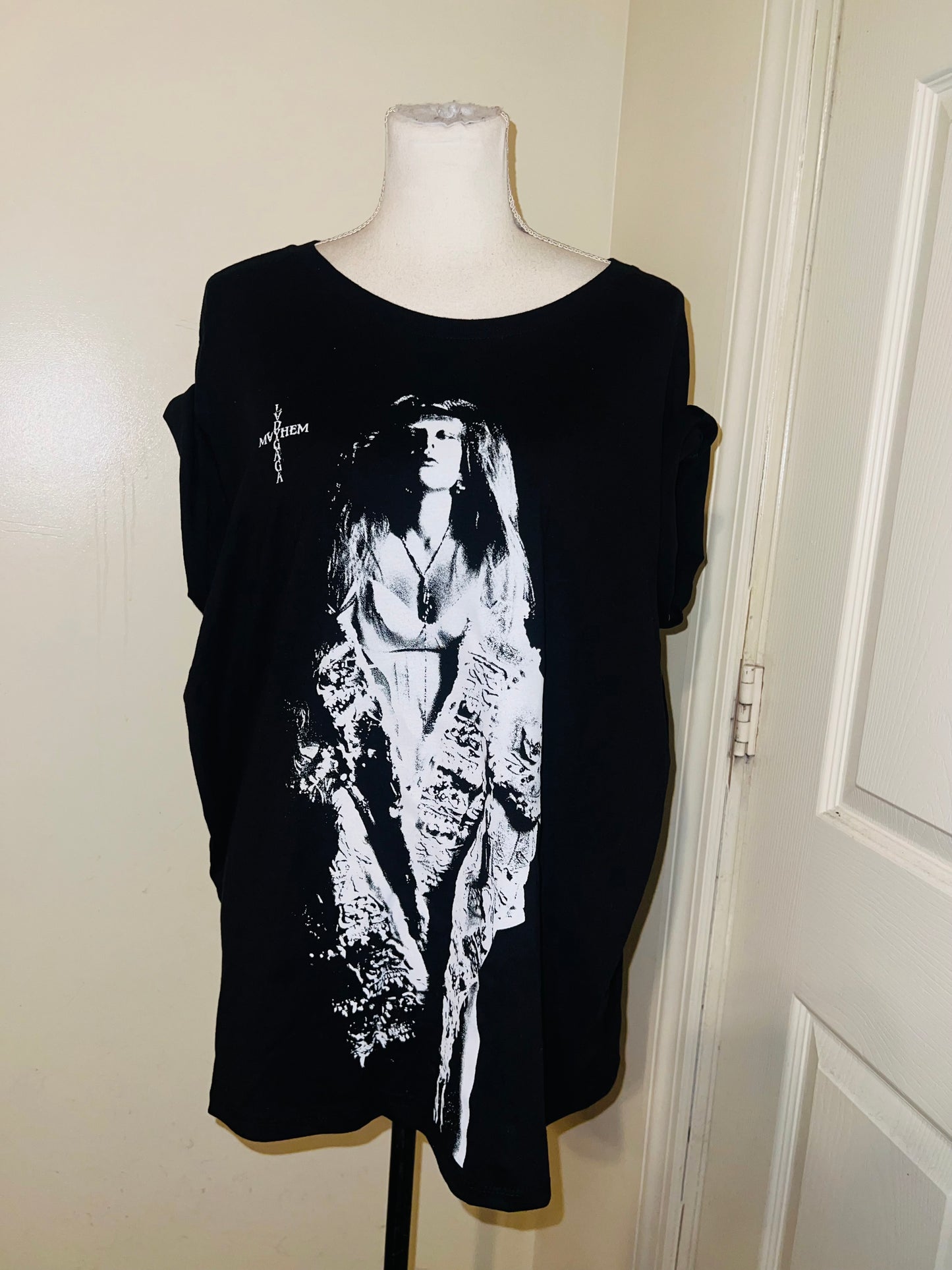 Lady Gaga Oversized Distressed Tee