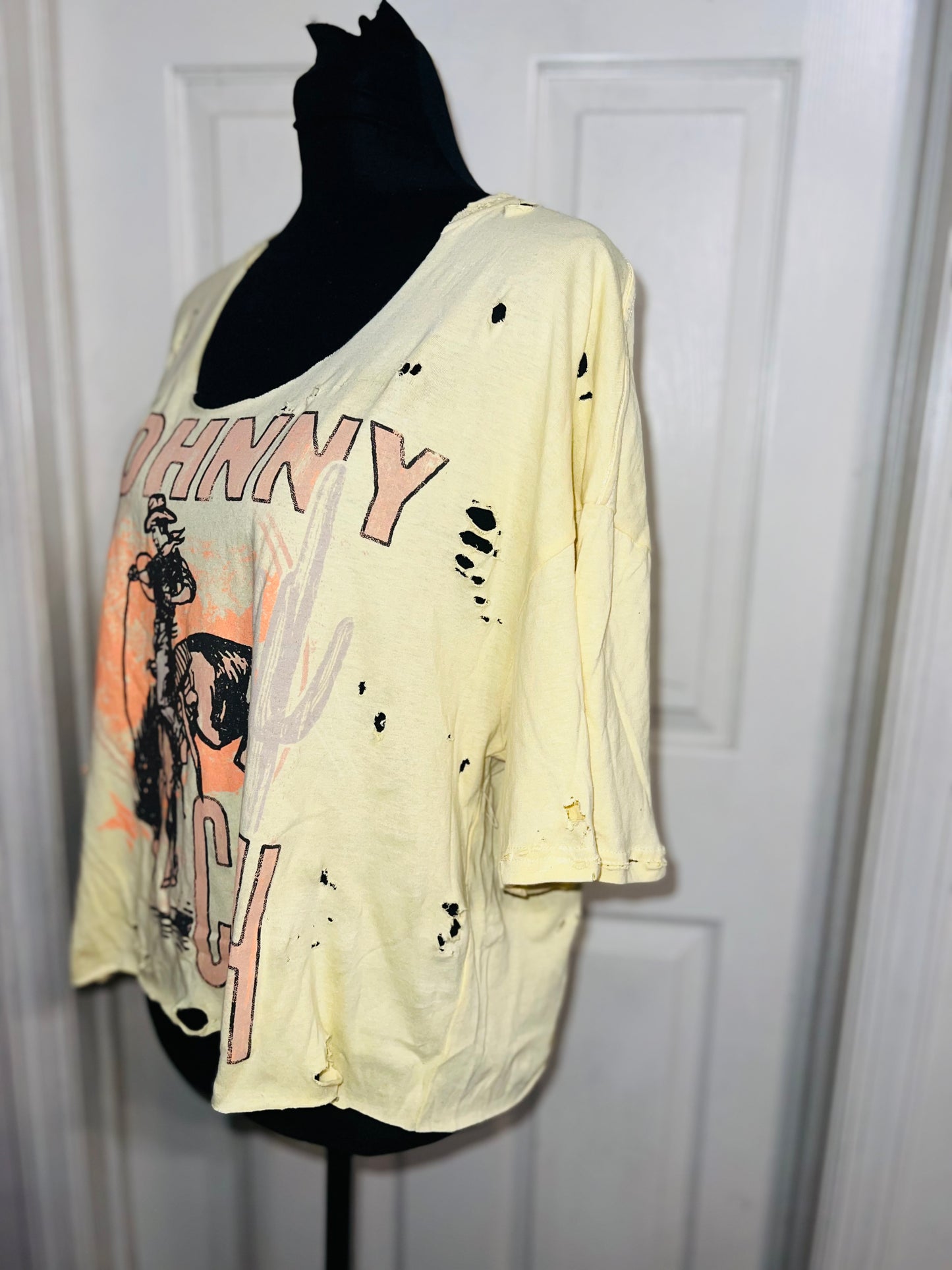 Johnny Cash Oversized Distressed Tee (As Is)