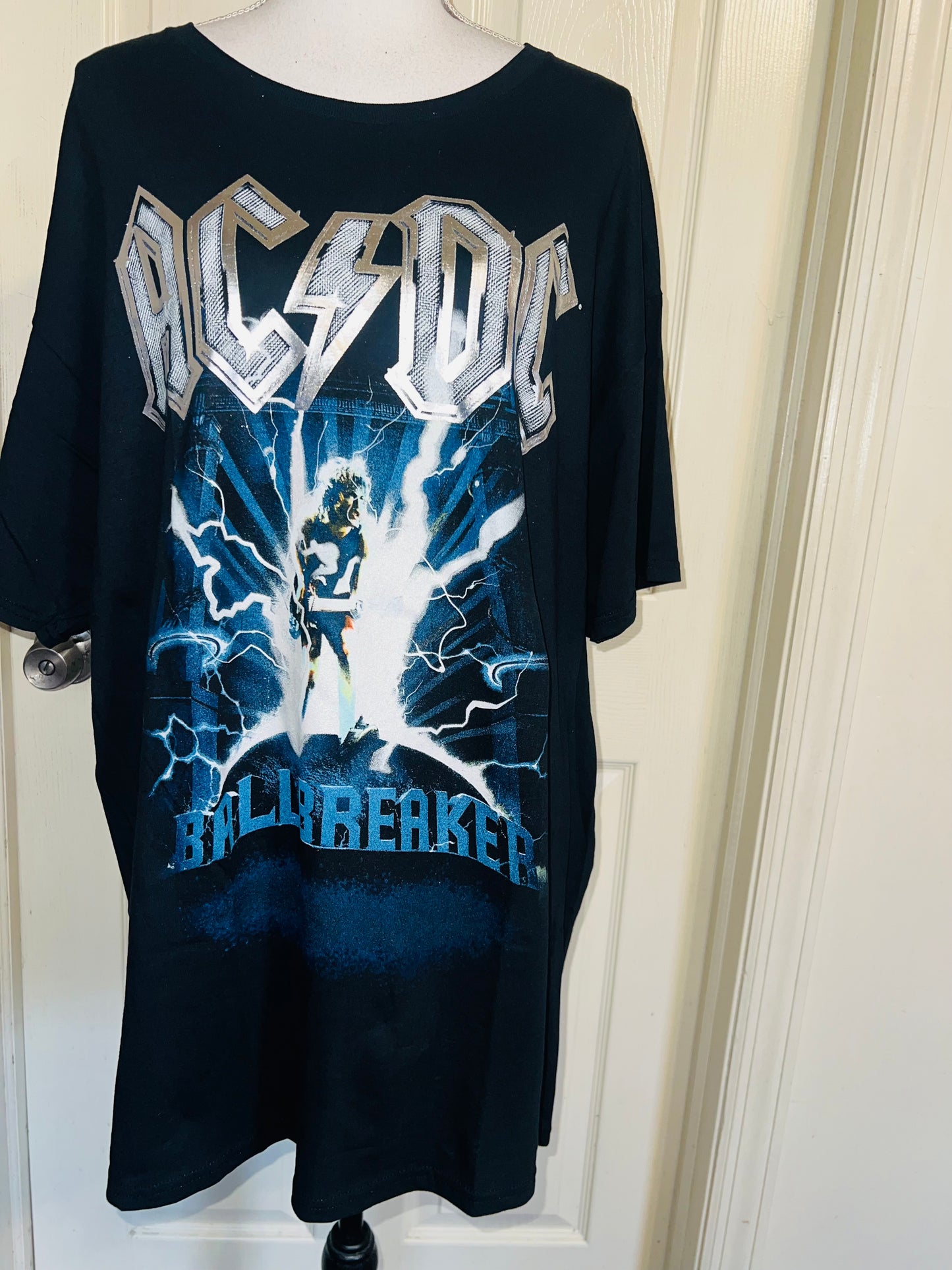 AC/DC Double Sided Oversized Distressed Tee
