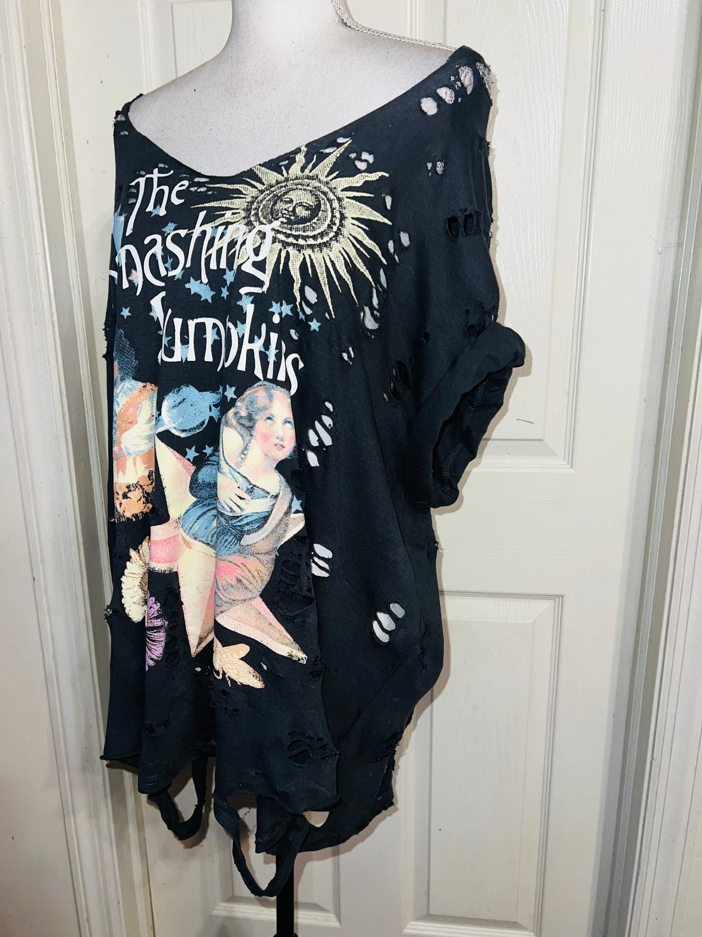 Smashing Pumpkins Double Sided Oversized Distressed Tee