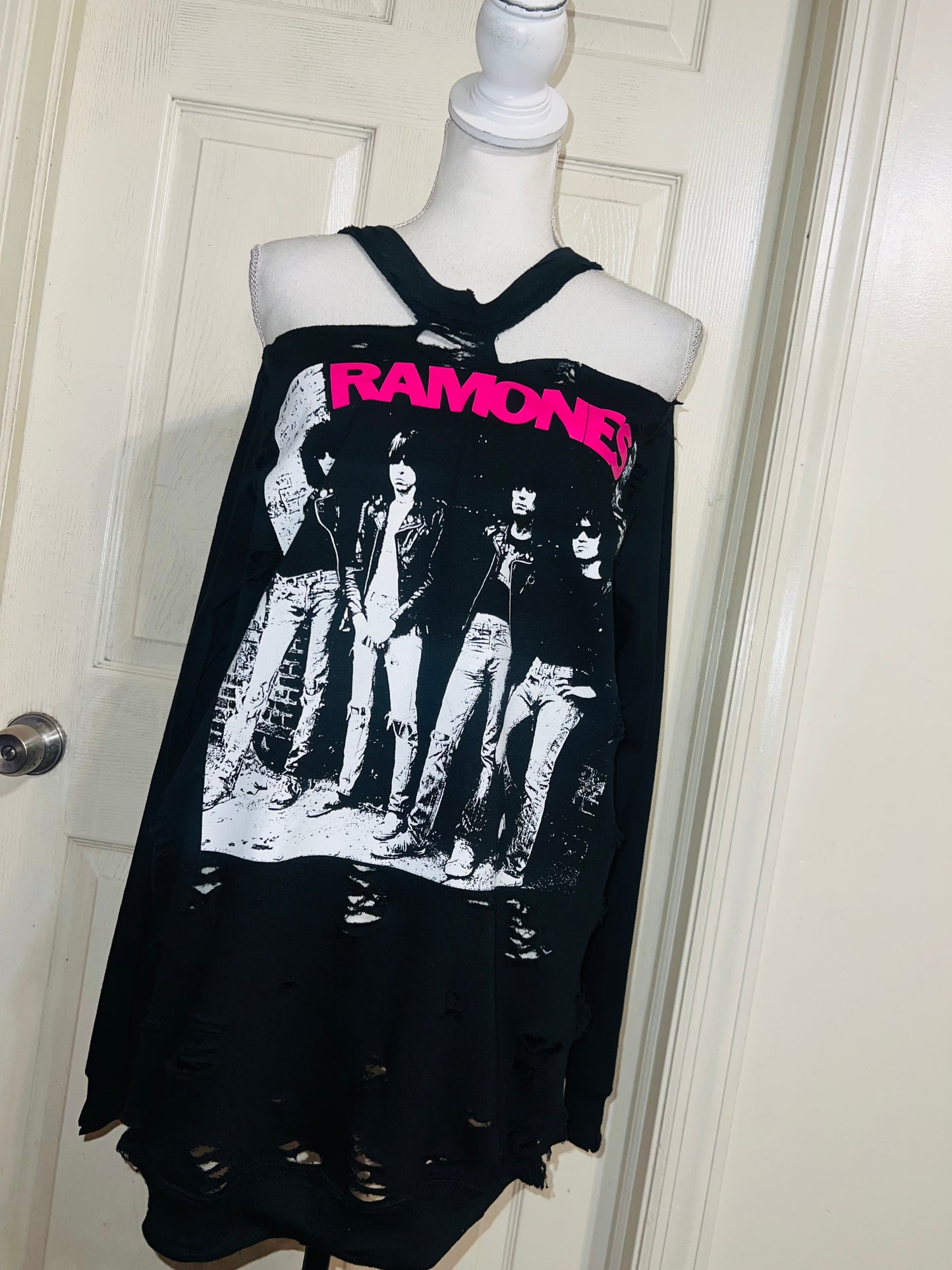 Ramones Oversized Distressed Sweatshirt