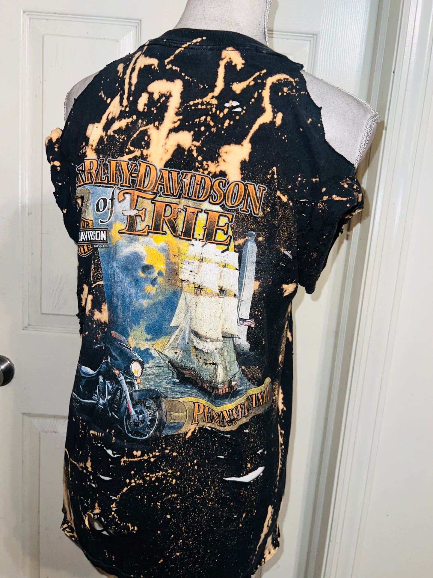 Harley Davidson Bleached Double Sided Distressed Tee