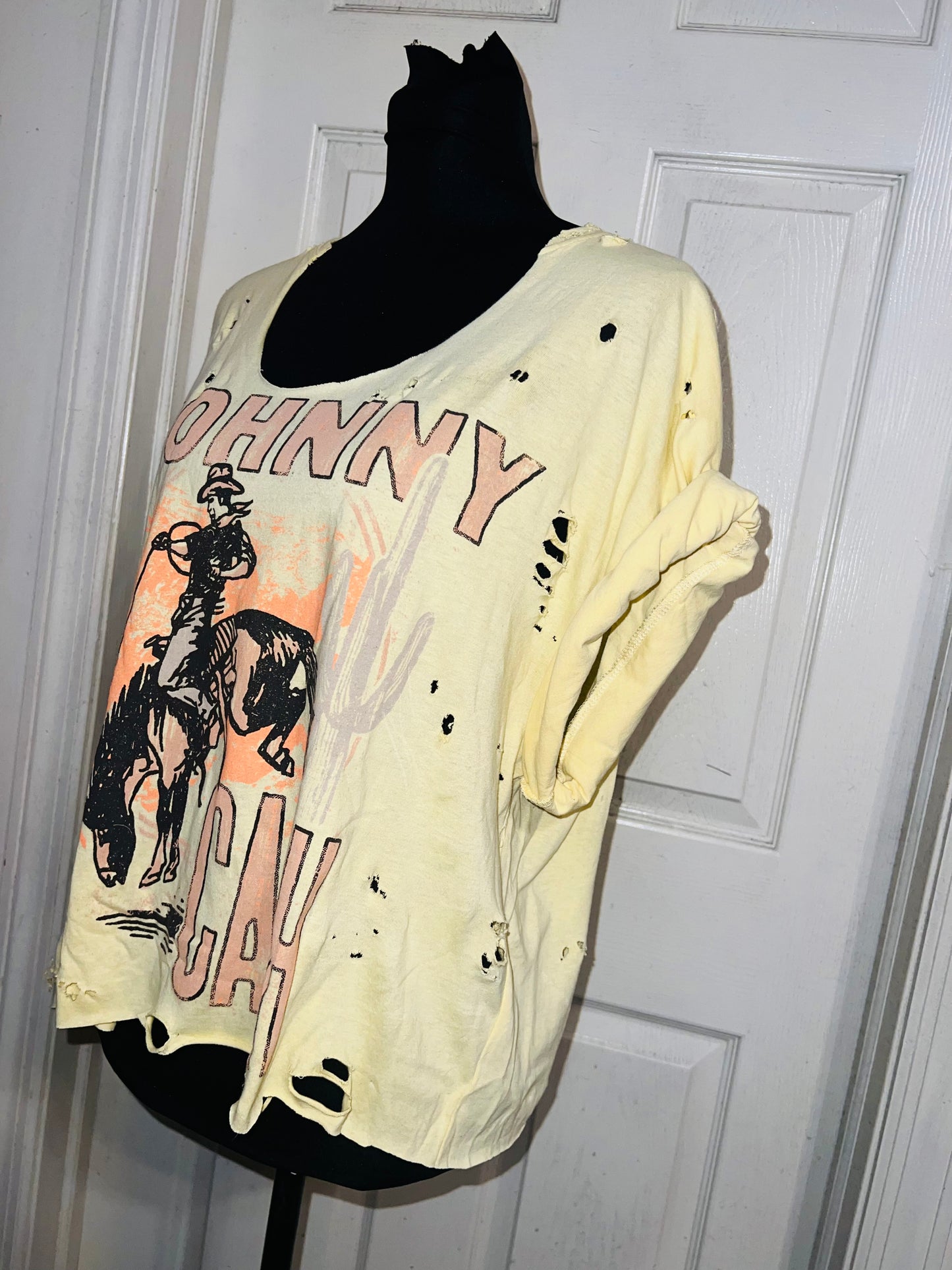 Johnny Cash Oversized Distressed Tee (As Is)