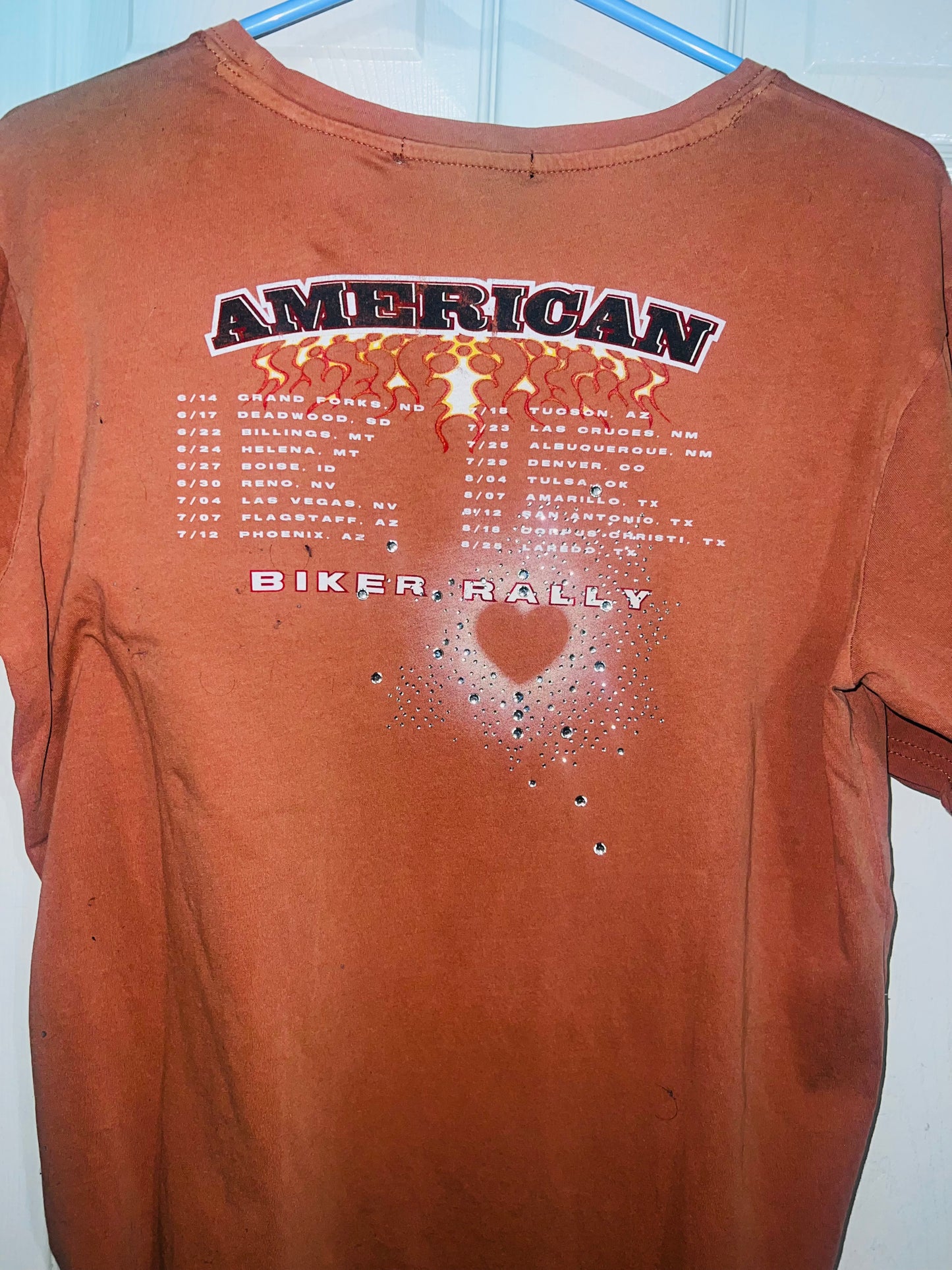 Bike Rally Oversized Distressed Double Sided Tee