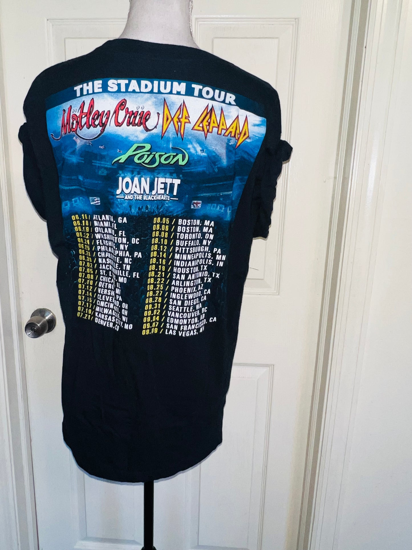 Motley Crue, Def Leppard, Poison, and Joan Jett Double Sided Oversized Tee