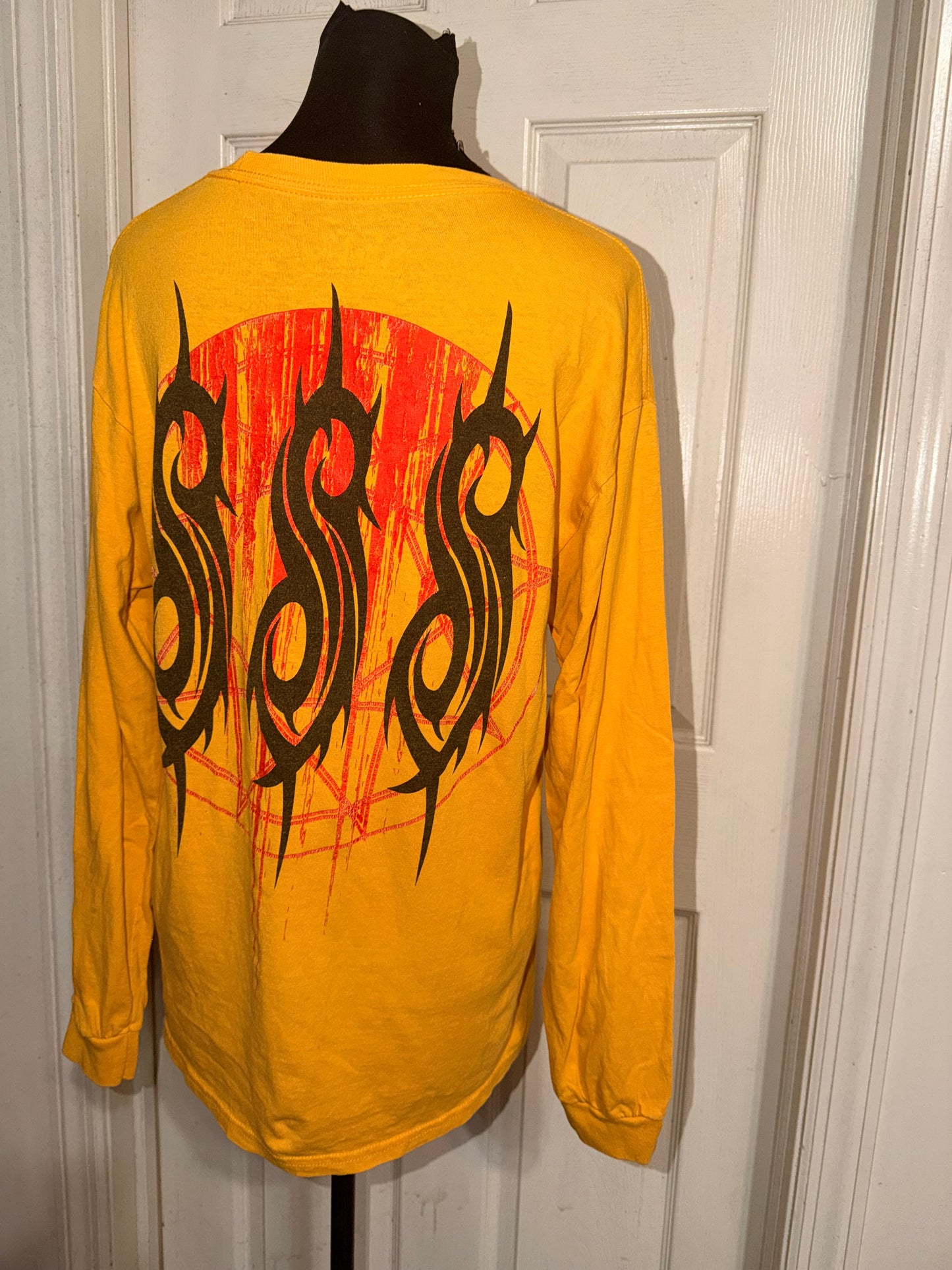 Slipknot Double Sided Vintage Oversized Distressed Long Sleeve Tee