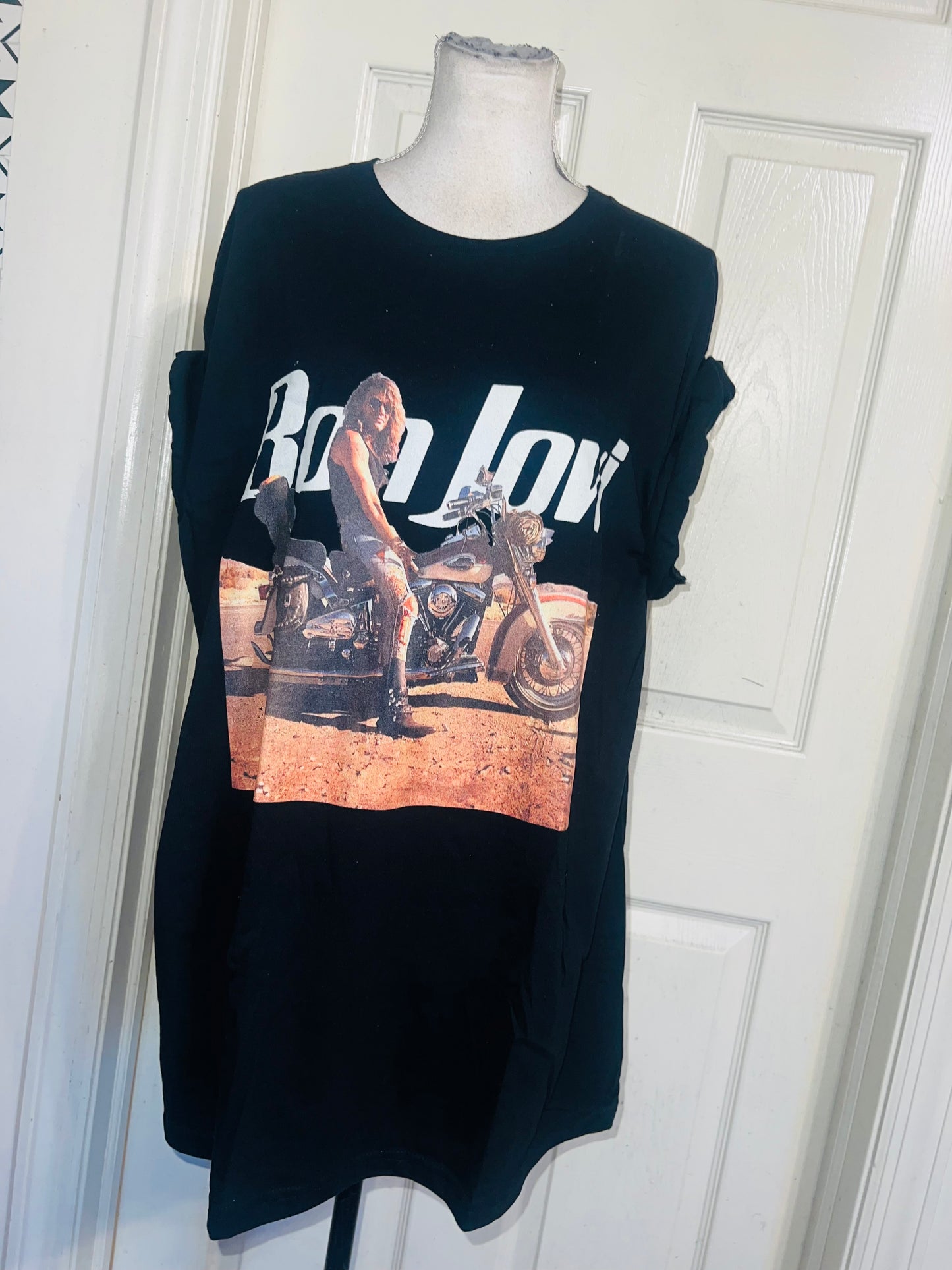 Bon Jovi Oversized Distressed Tee