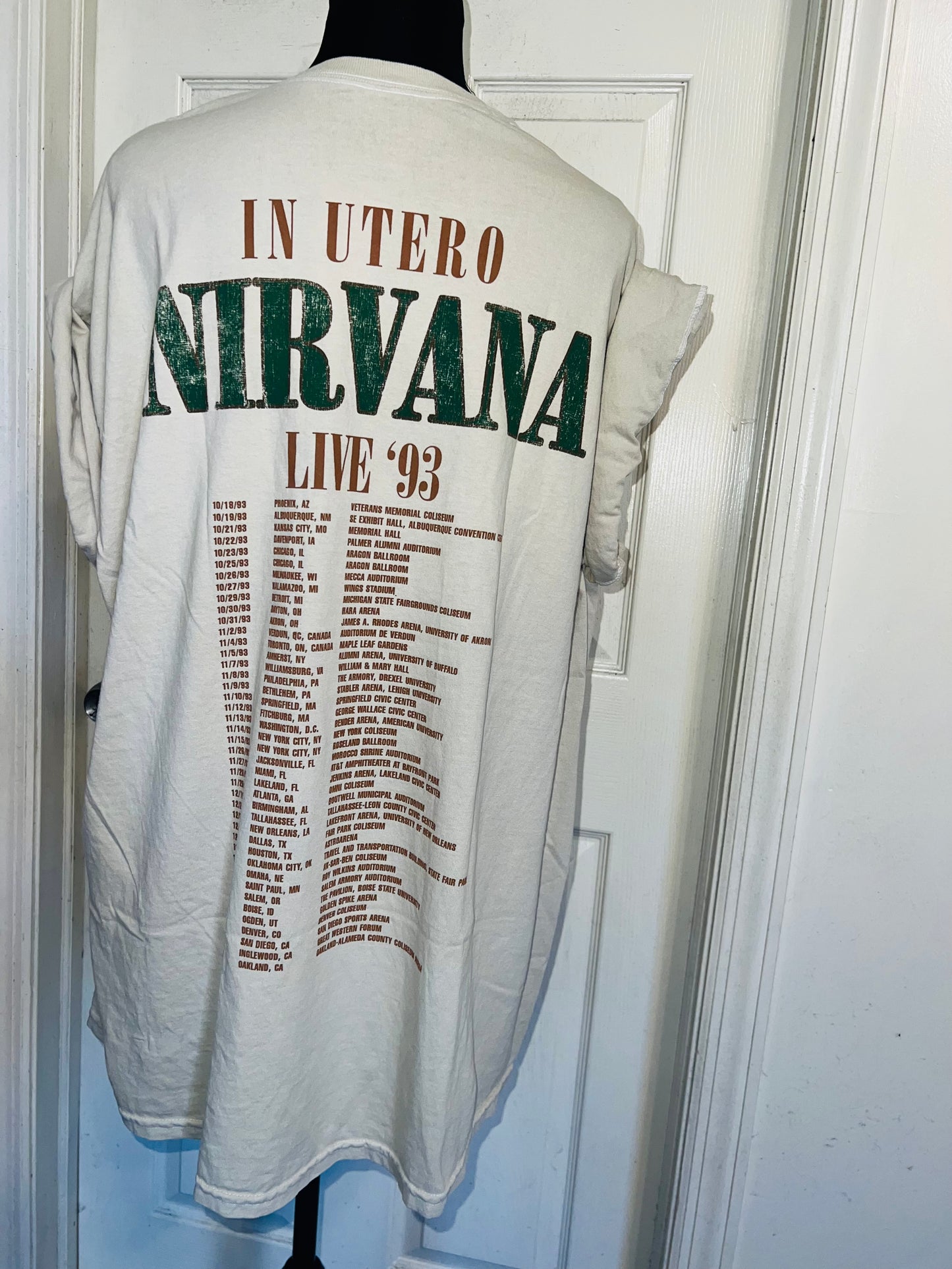 Nirvana Double Sided Oversized Distressed Tee