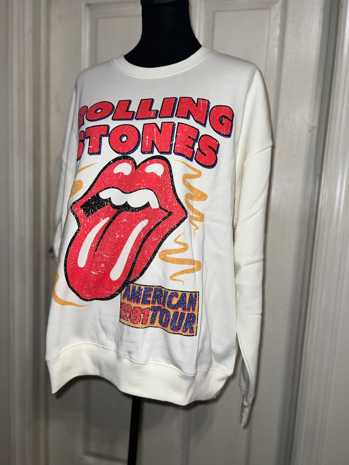The Rolling Stones Oversized Distressed Sweatshirt