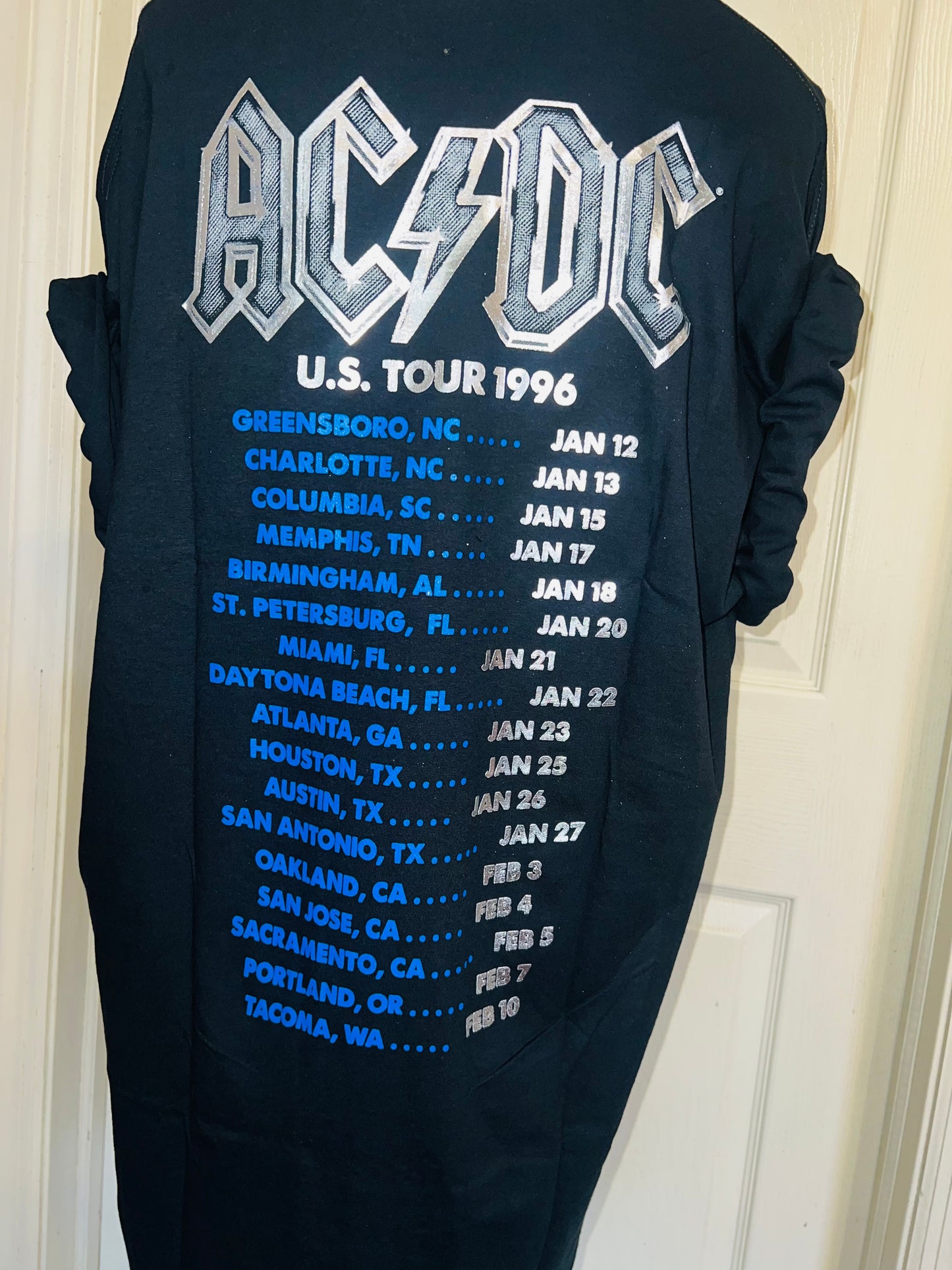 AC/DC Double Sided Oversized Distressed Tee