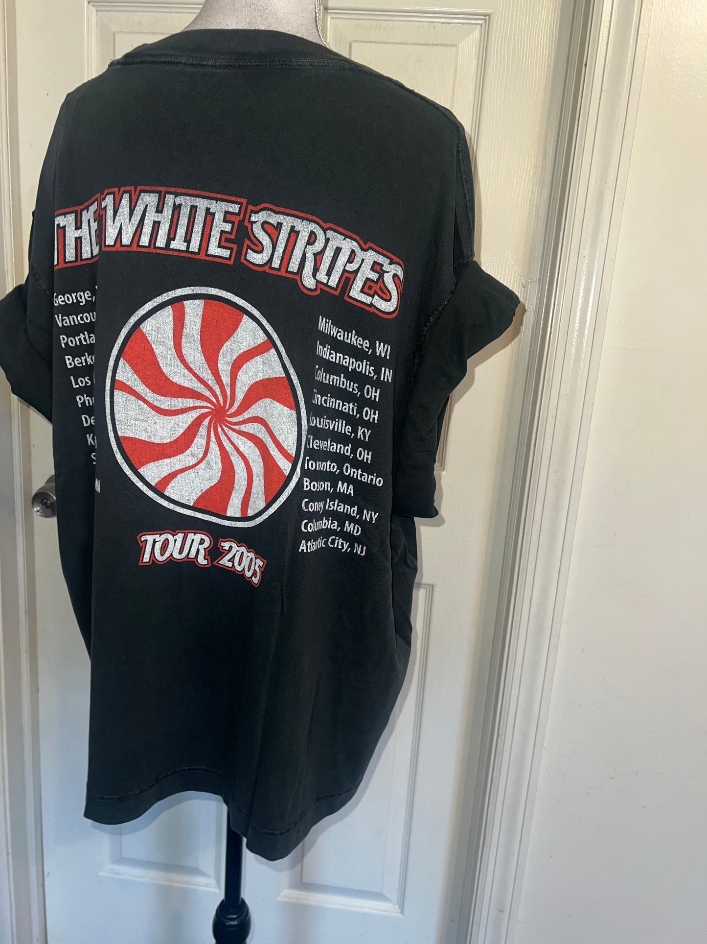 The White Stripes Double Sided Oversized Distressed Tee