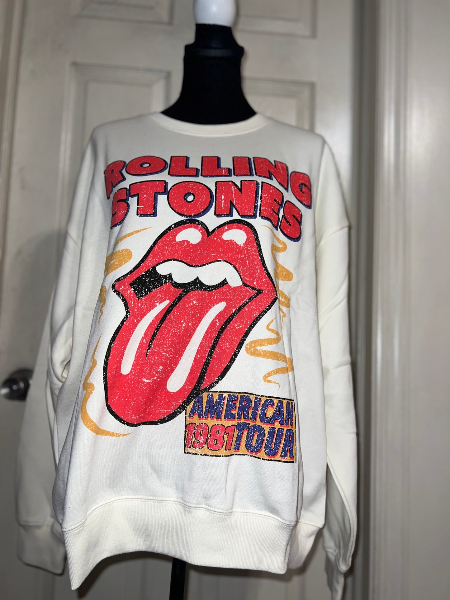 The Rolling Stones Oversized Distressed Sweatshirt