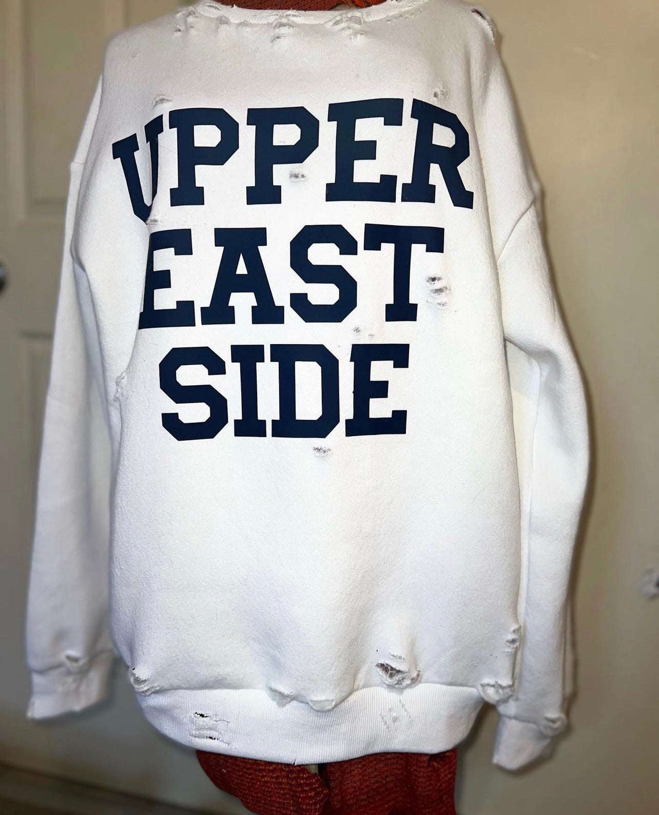 Upper East Side Oversized Distressed Sweatshirt